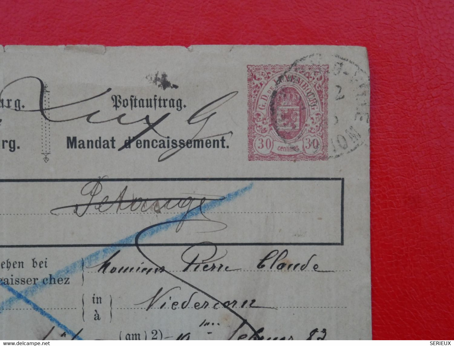 BI 9 LUXEMBOURG  BELLE  LETTRE  RECOM. ENTIER RR  1883 A  RABAT MAROC  +AFF. INTERESSANT - Postwaardestukken