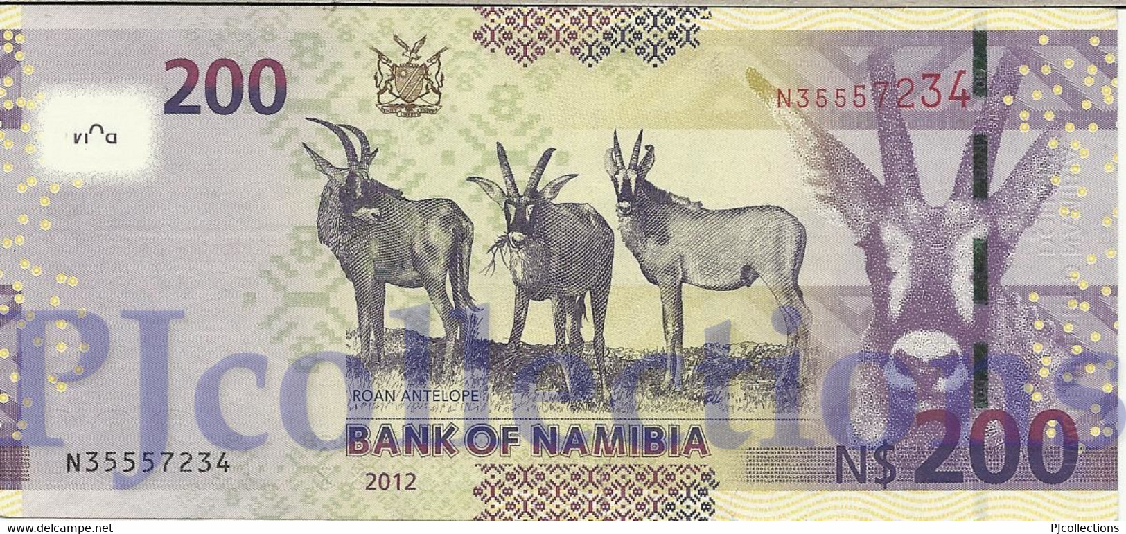 NAMIBIA 200 DOLLARS 2012 PICK 15a XF - Namibia