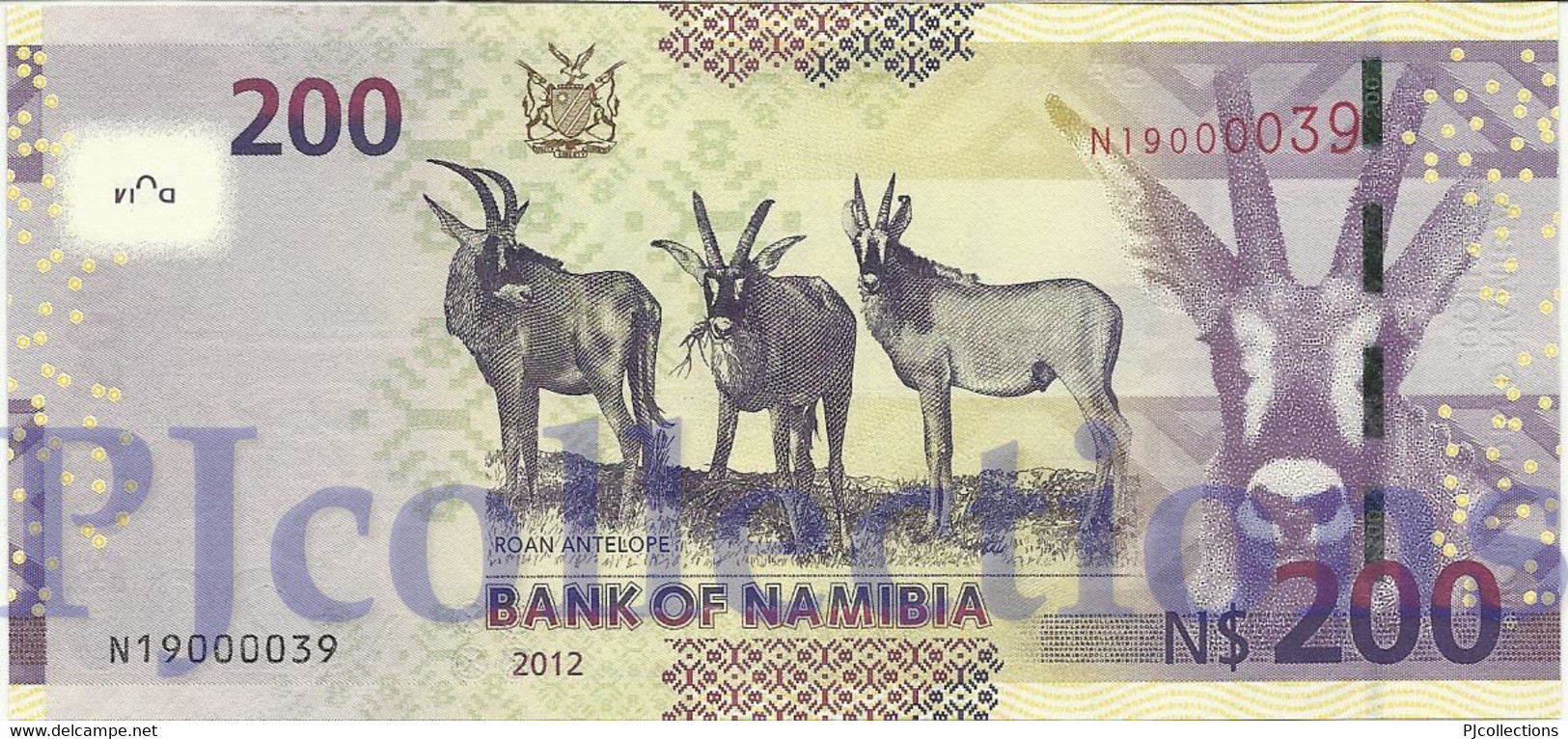 NAMIBIA 200 DOLLARS 2012 PICK 15a UNC - Namibia