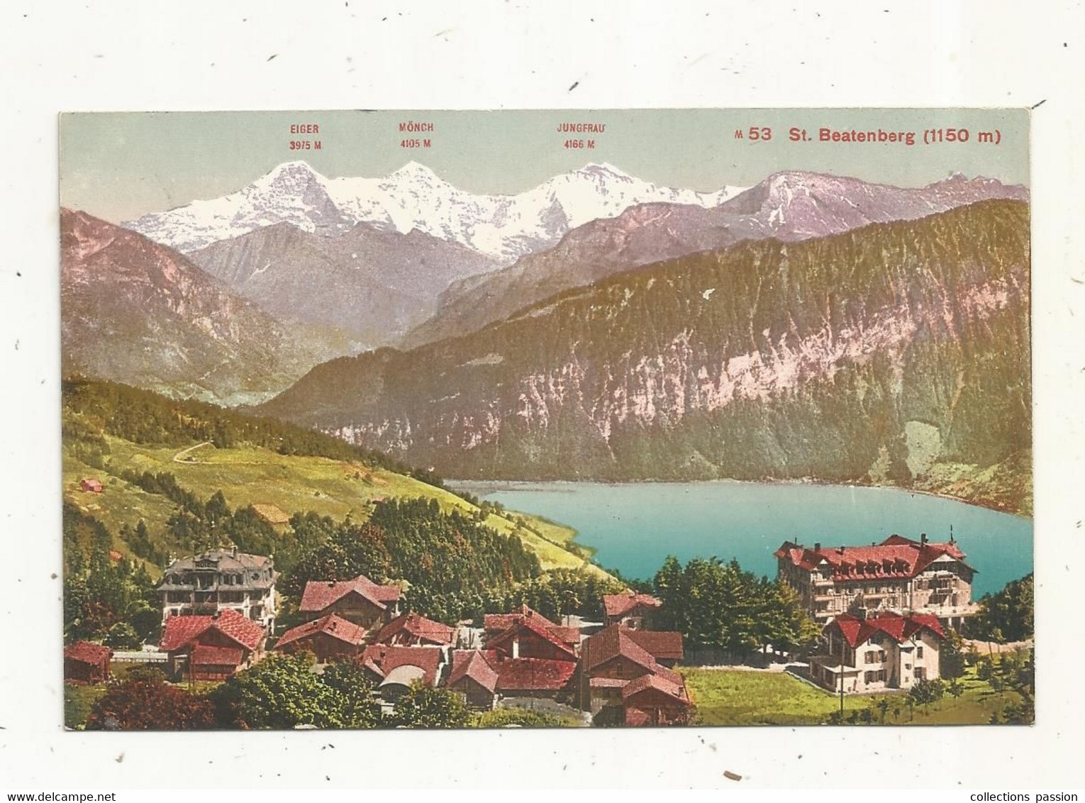 Cp , SUISSE, BE, St. BEATENBERG ,1150 M, écrite 1917 - Beatenberg