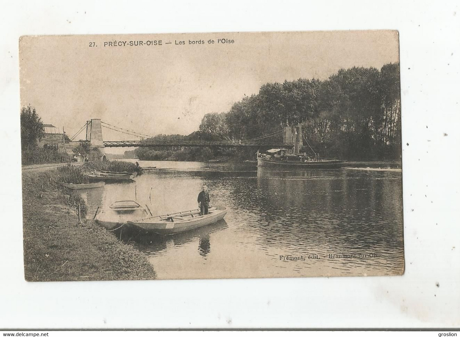 PRECY SUR OISE 27 LES BORS DE L'OISE (PONT SUSPENDU ET BARQUES) - Précy-sur-Oise