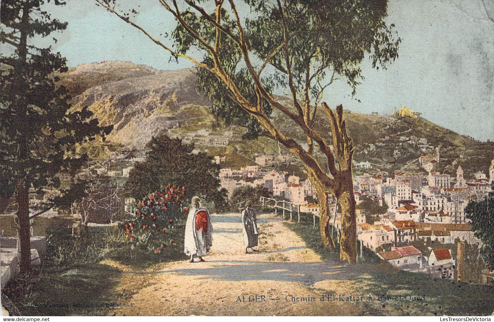 CPA - ALGERIE - ALGER - Chemin D'El Kattar à Bab El Oued - Animée - Colorisée - Alger