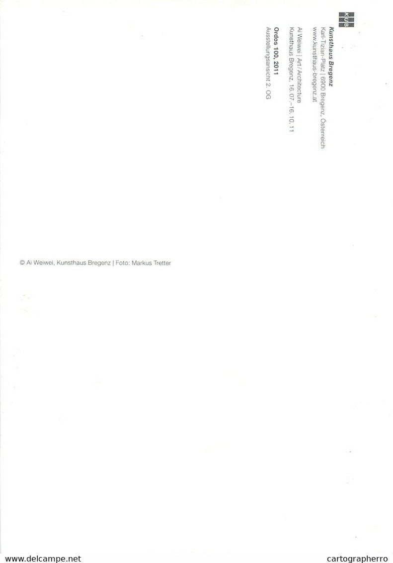 Postcard Austria Kunsthaus Bregenz Ai Weiwei Art Architecture Ordos Ausstellungsansicht - Sculptures