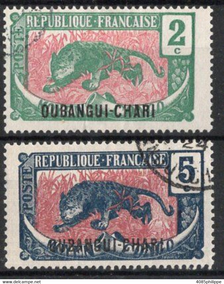 Oubangui Timbres-Poste N°26 & 28 Oblitérés TB Cote 2€50 - Usati