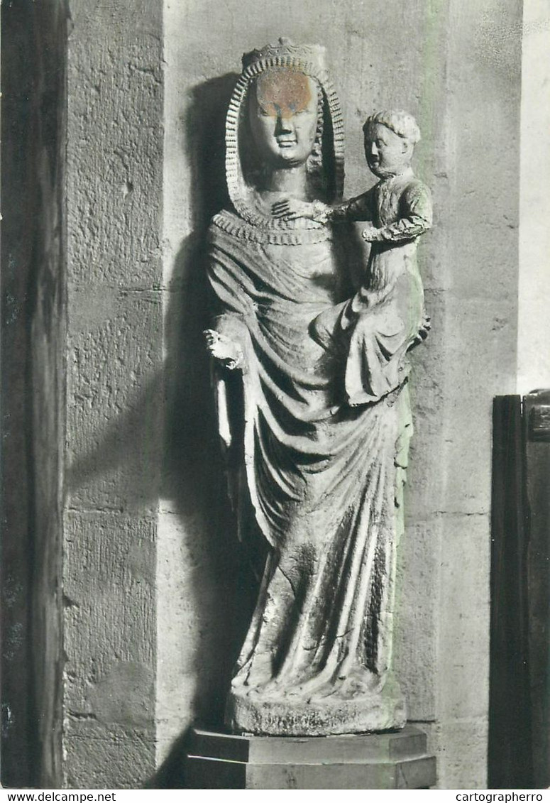 Postcard Madonna 1380 Statue Tiefenbronn Pfarrkirche - Sculptures
