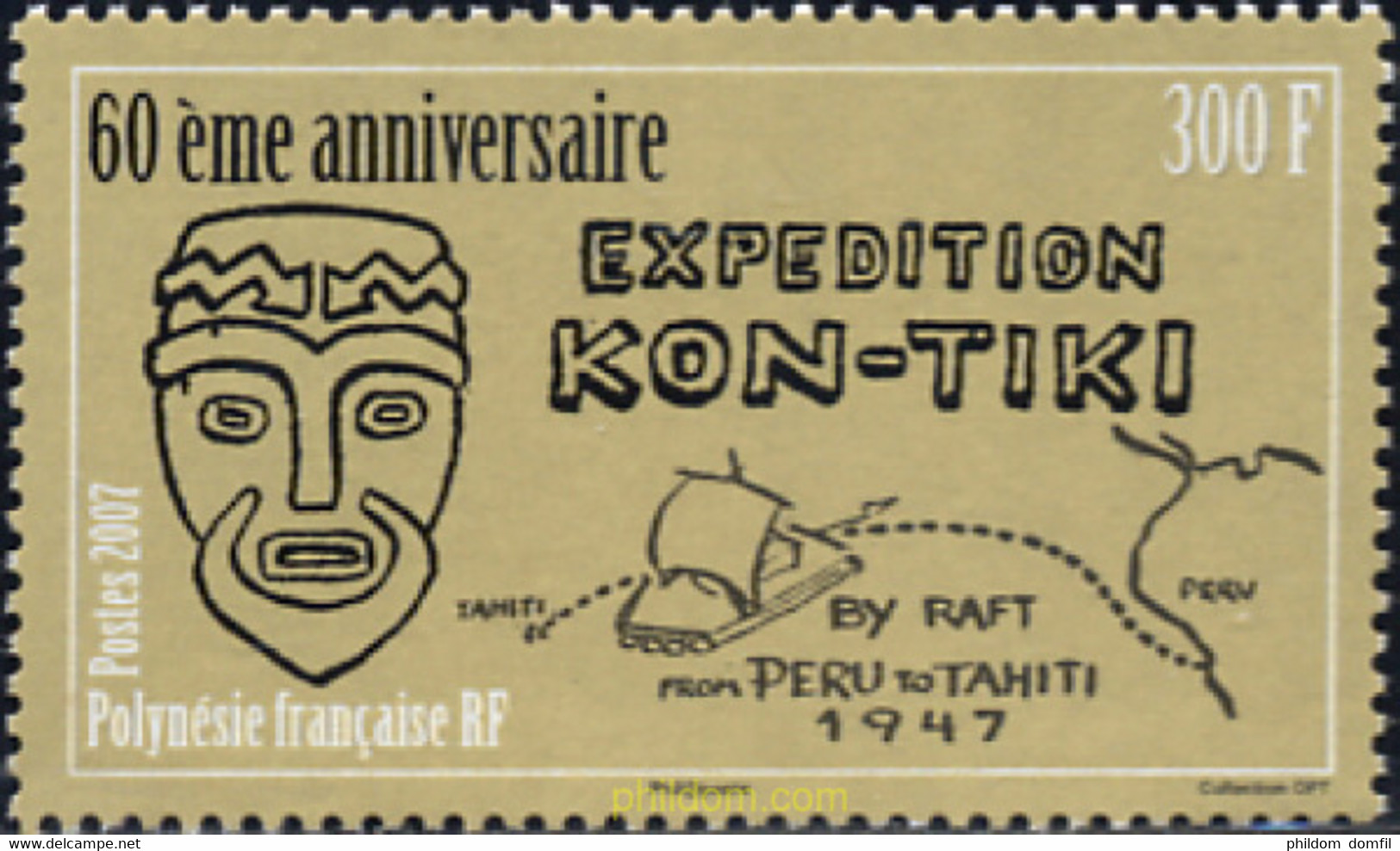 238165 MNH POLINESIA FRANCESA 2007 60 ANIVERSARIO DE LA LLEGADA DE KON-TIKI A POLINESIA - Used Stamps