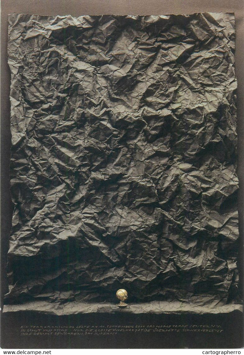 Postcard Votiv World Trade Center 2002 Papier Bronze Piece - Sculptures