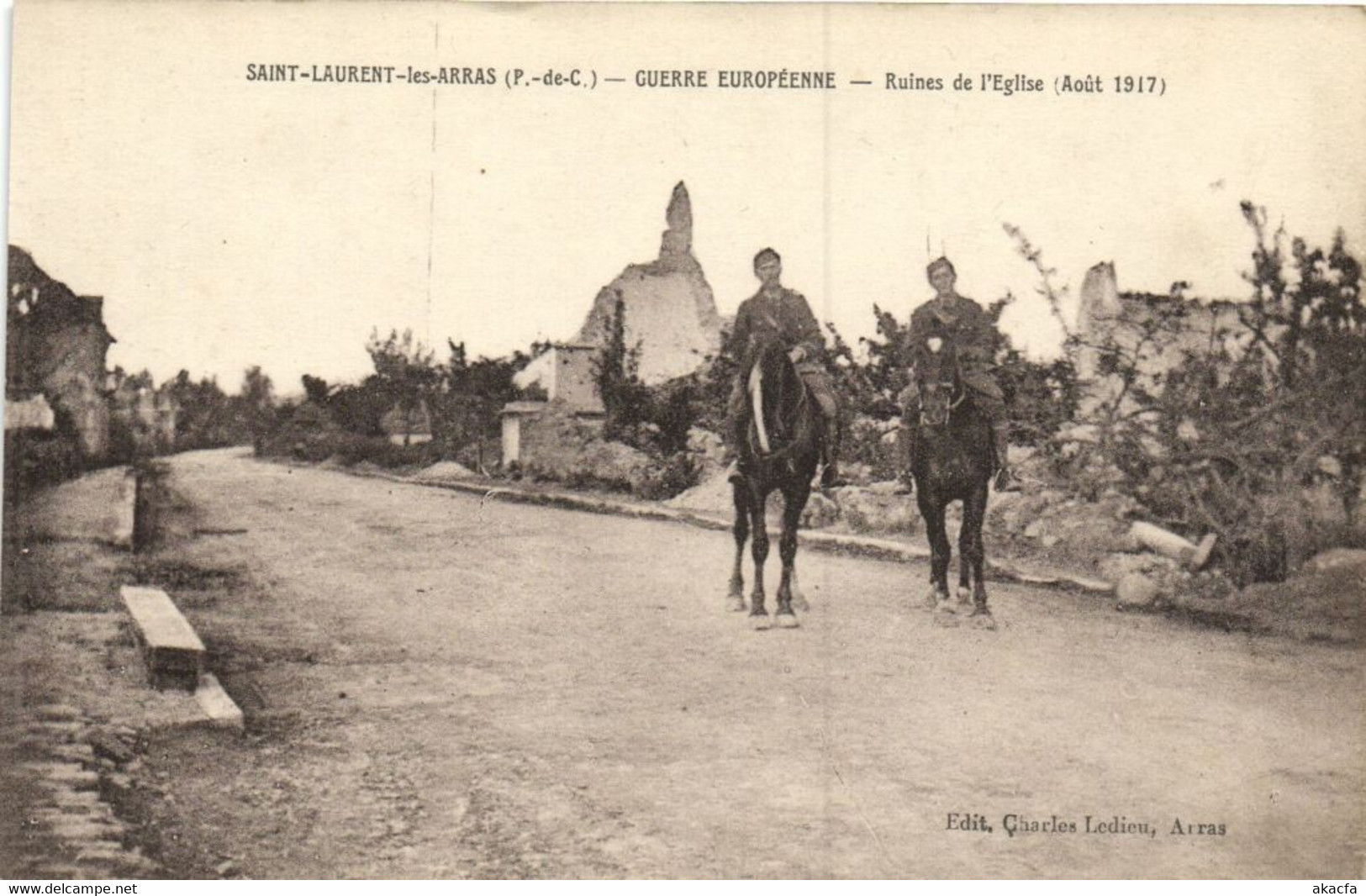 CPA St-Laurent-Arras Guerre Européenne - Ruines De ..(172650) - Saint Laurent Blangy