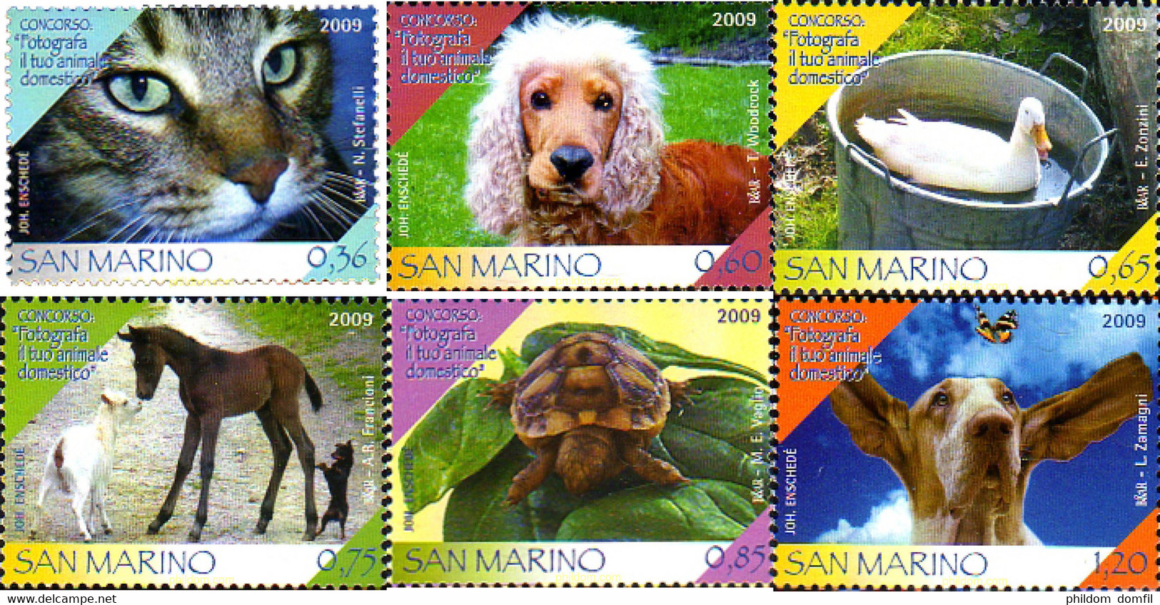 240347 MNH SAN MARINO 2009 CONCURSO DE FOTOS DE VUESTRO ANIMAL DE COMPAÑIA - Usati