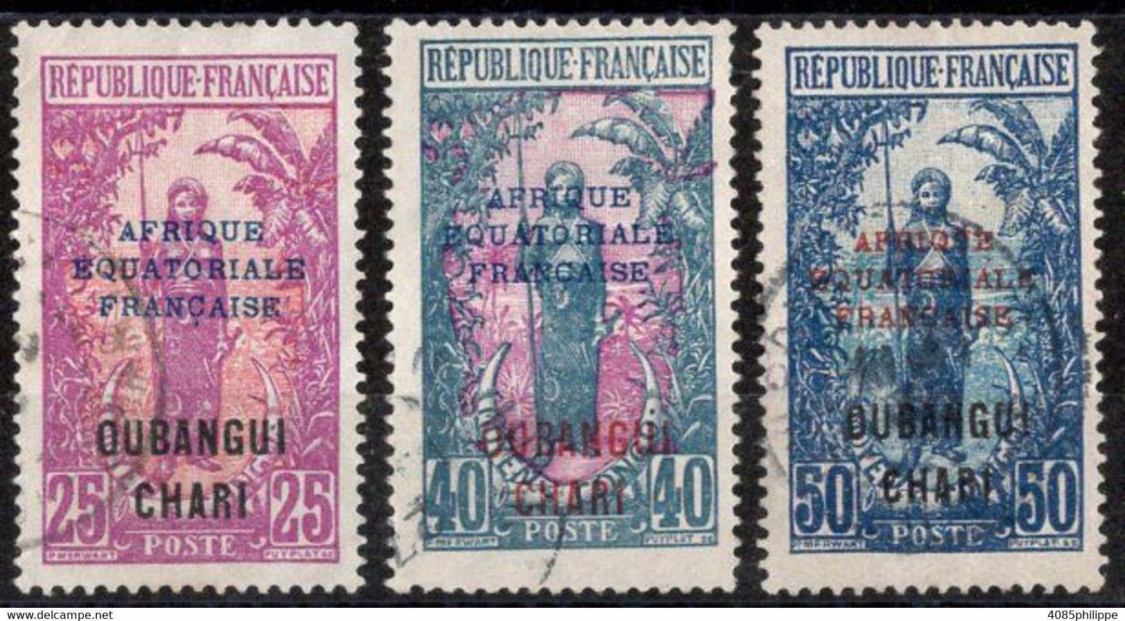 Oubangui Timbres-Poste N°51, 54 & 56 Oblitérés TB Cote 2€75 - Used Stamps