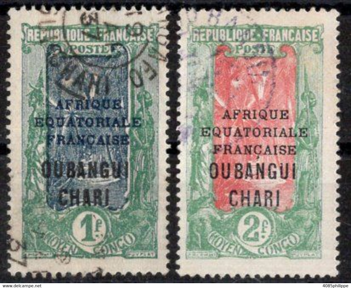 Oubangui Timbres-Poste N°60 & 61 Oblitérés TB Cote 3€00 - Usati