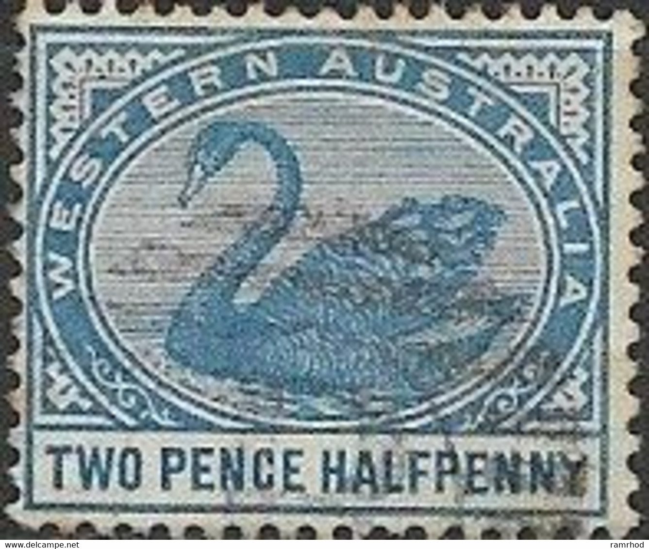 WESTERN AUSTRALIA 1885 Swan - 2½d. - Blue FU - Gebruikt