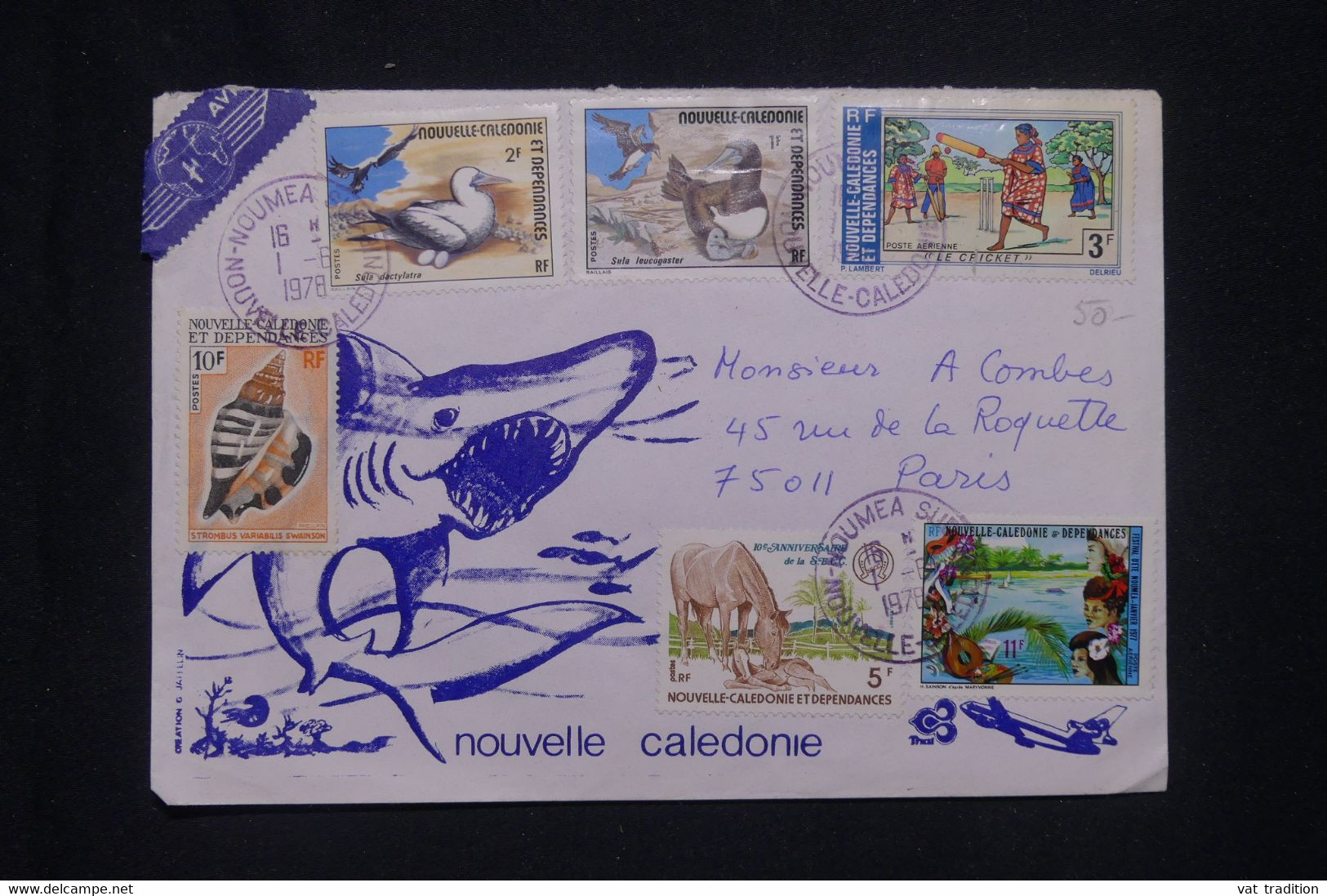 NOUVELLE CALÉDONIE - Enveloppe De Nouméa Pour Paris En 1978, Affranchissement Varié - L 133882 - Lettres & Documents