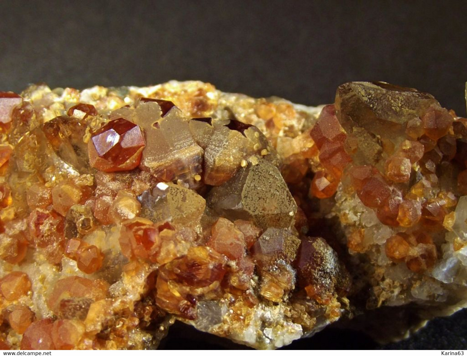 Spessartine & Smoky Quartz ( 6 X 2.2 X 1.5 Cm ) - Wushian Spessartine Mine - Zhangzhou - Fujian - China - Minéraux