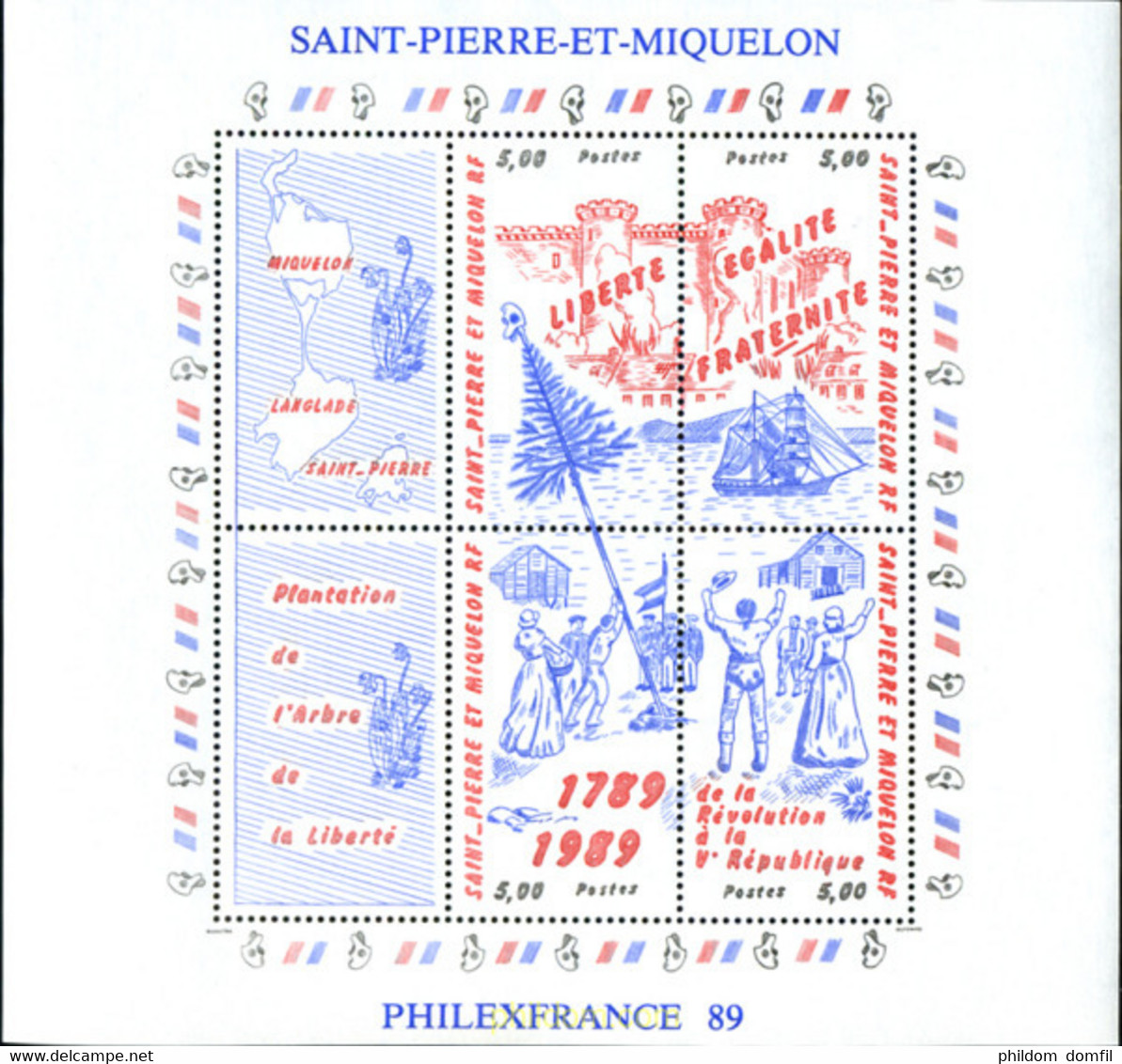243870 MNH SAN PEDRO Y MIQUELON 1989 BICENTENARIO DE LA REVOLUCION FRANCESA - Used Stamps