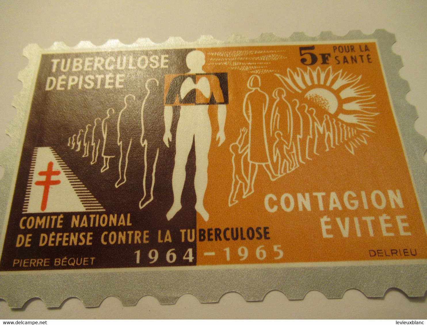 Timbre De Soutien Antituberculeux/Comité National De Défense Contre La Tuberculose/5 Francs/Poumons/1964-65 TIBANTI10 - Malattie