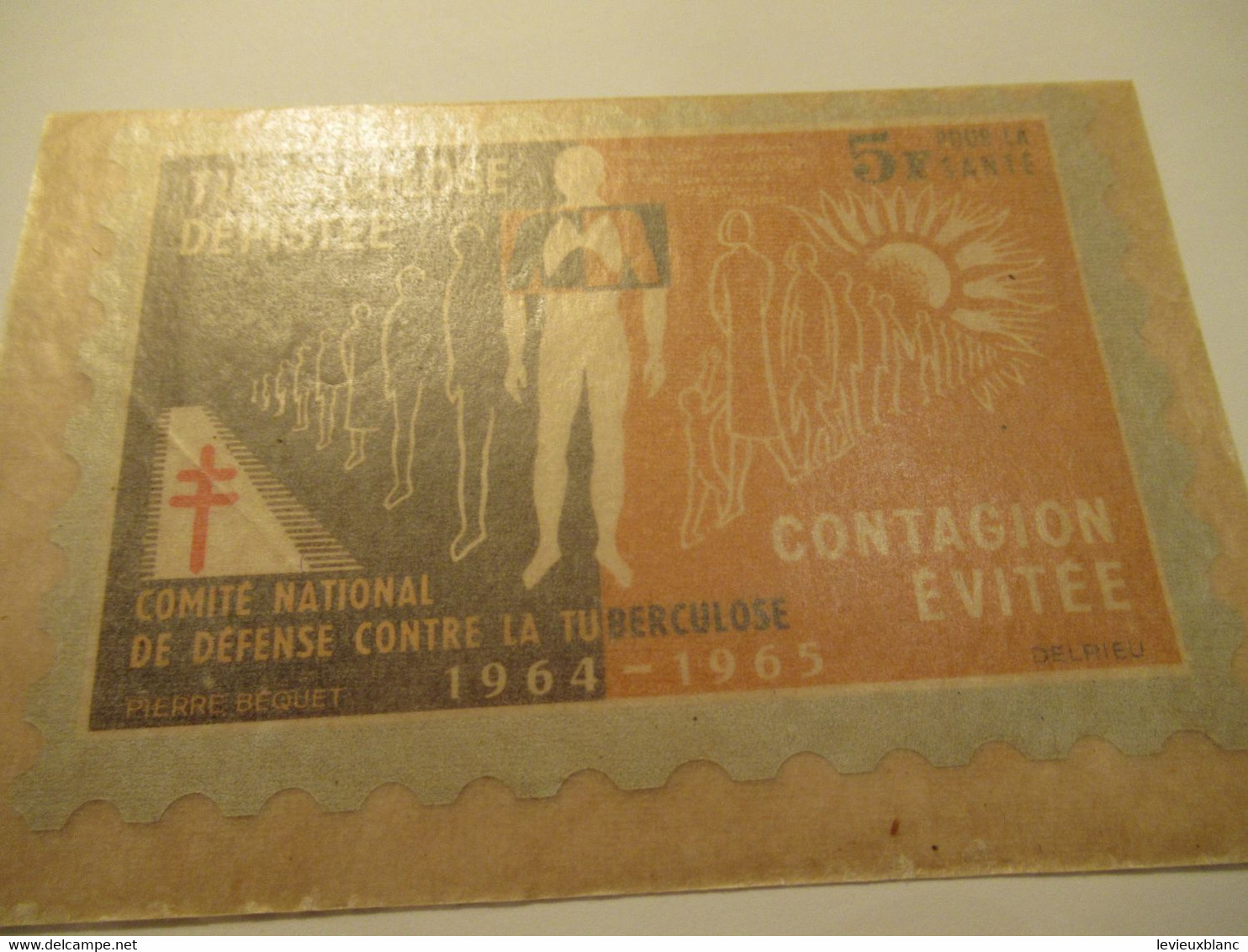 Timbre De Soutien Antituberculeux/Comité National De Défense Contre La Tuberculose/5 Francs/Poumons/1964-65 TIBANTI10 - Enfermedades