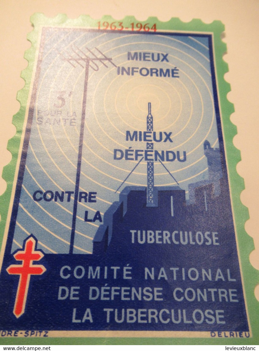 Timbre De Soutien Antituberculeux/Comité National De Défense Contre La Tuberculose/3 Francs/Antenne/1963-64 TIBANTI11 - Maladies