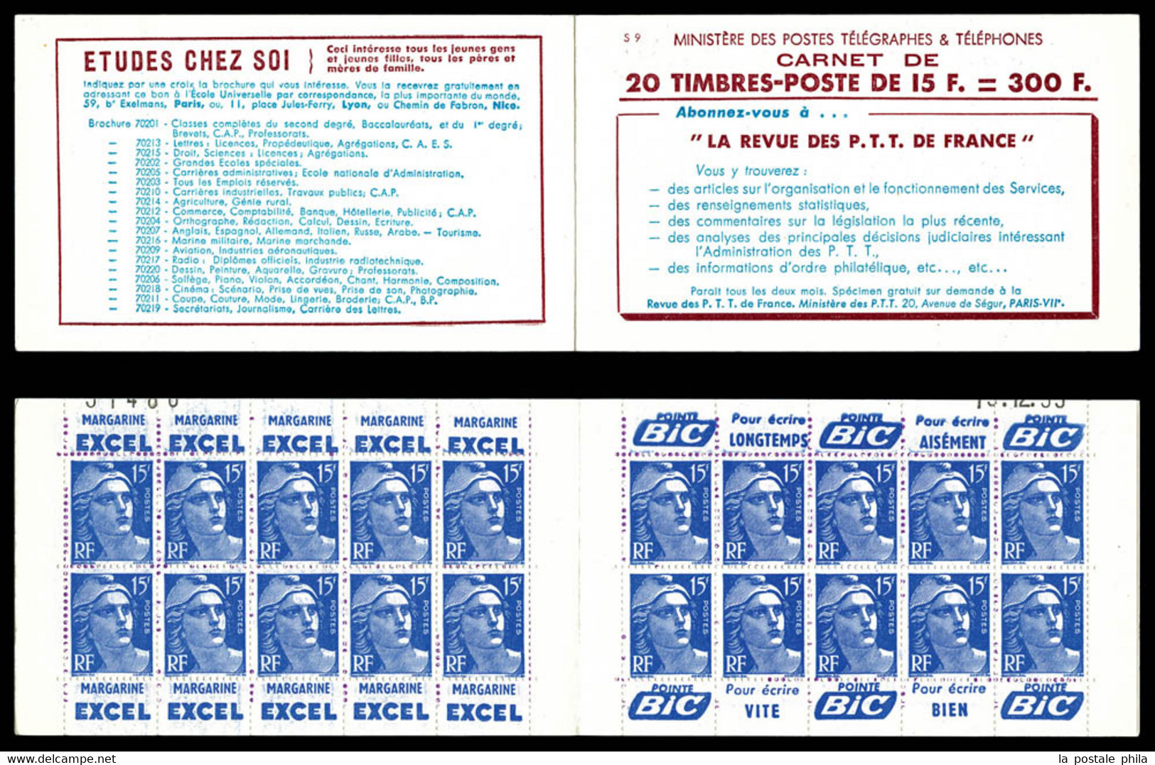 N°886-C10, Série 9, REVUE DES PTT Et EU, SUP (certificat)  Qualité: ** - Anciens : 1906-1965