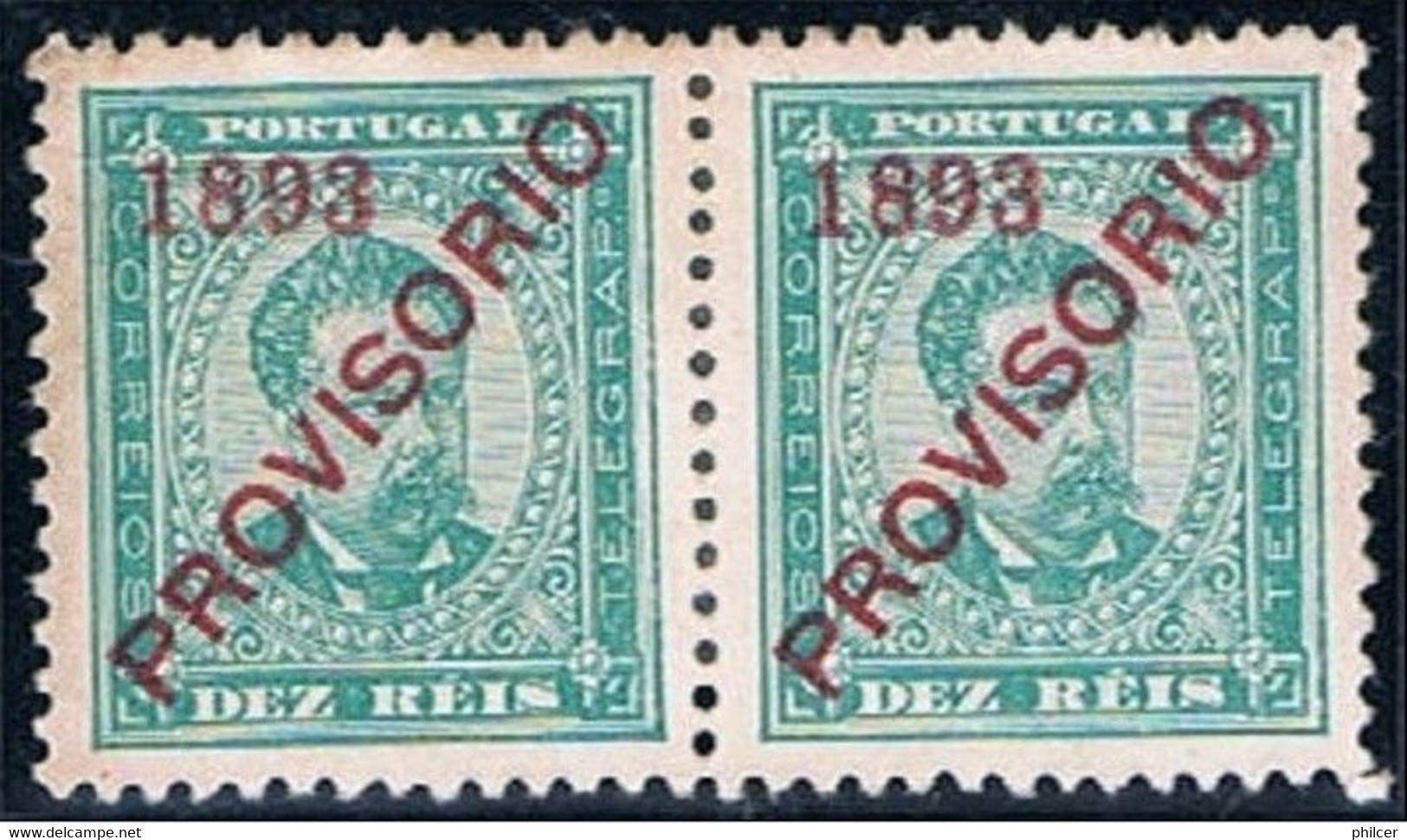 Portugal, 1892/3, # 90 Dent. 11 3/4, Papel Porcelana, Sob. D, MHNG - Neufs