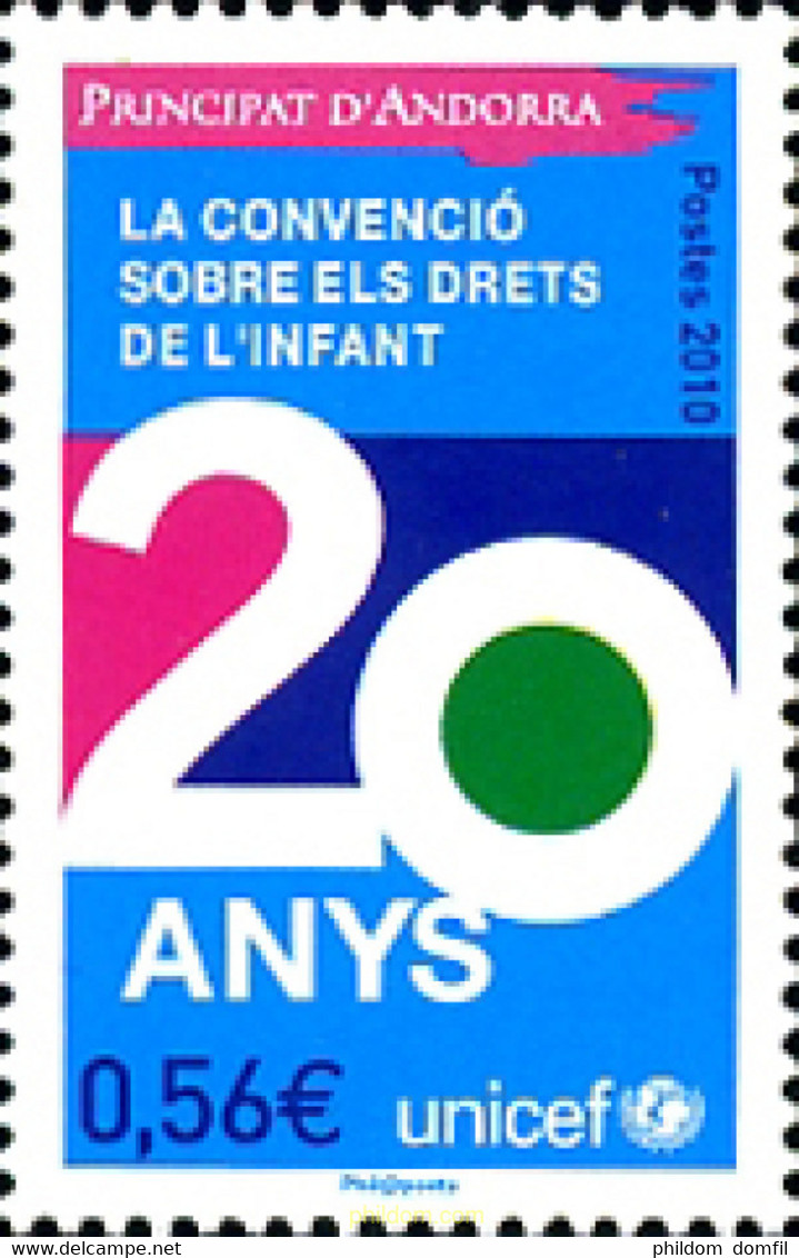 245658 MNH ANDORRA. Admón Francesa 2010 20º ANIVERSARIO DE LA CONVENCION DE LOS DERECHOS DE LOS NIÑOS - Colecciones