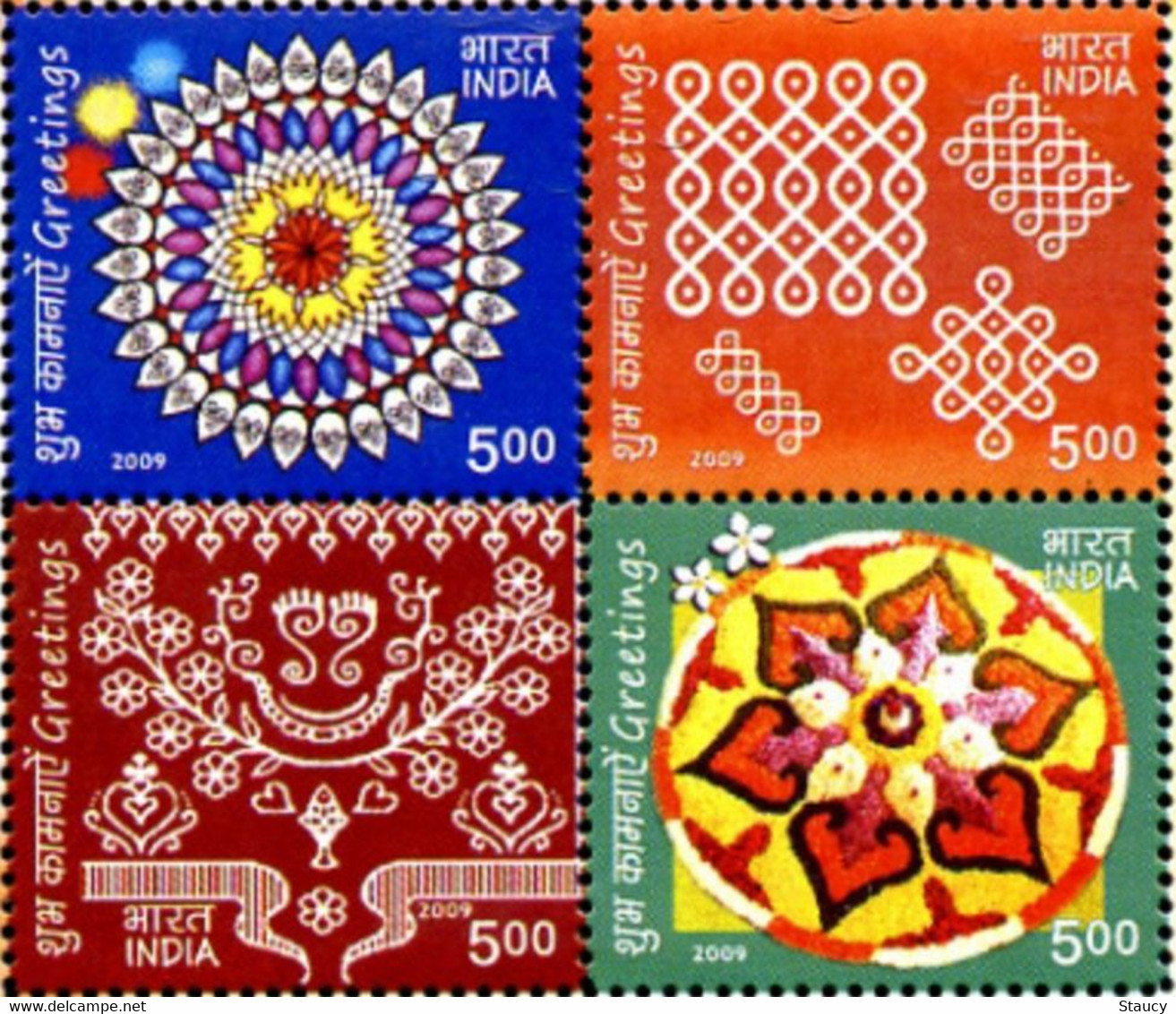 India 2009 Greetings Traditional Arts Stamps 4v SET MNH, P.O Fresh & Fine - Autres & Non Classés