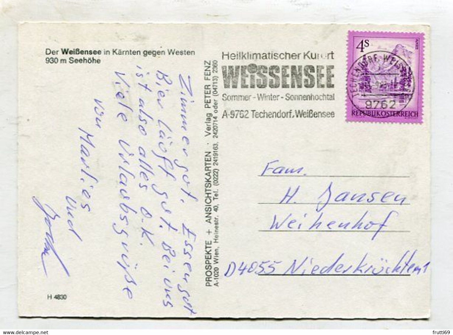 AK 091677 AUSTRIA - Der Weissensee In Kärnten Gegen Westen - Weissensee
