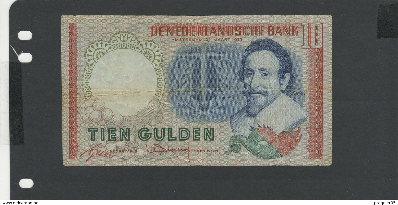 PAYS BAS -  Billet 10 Gulden 1953 TB/F Pick-85 N° DZE - 2 1/2  Florín Holandés (gulden)