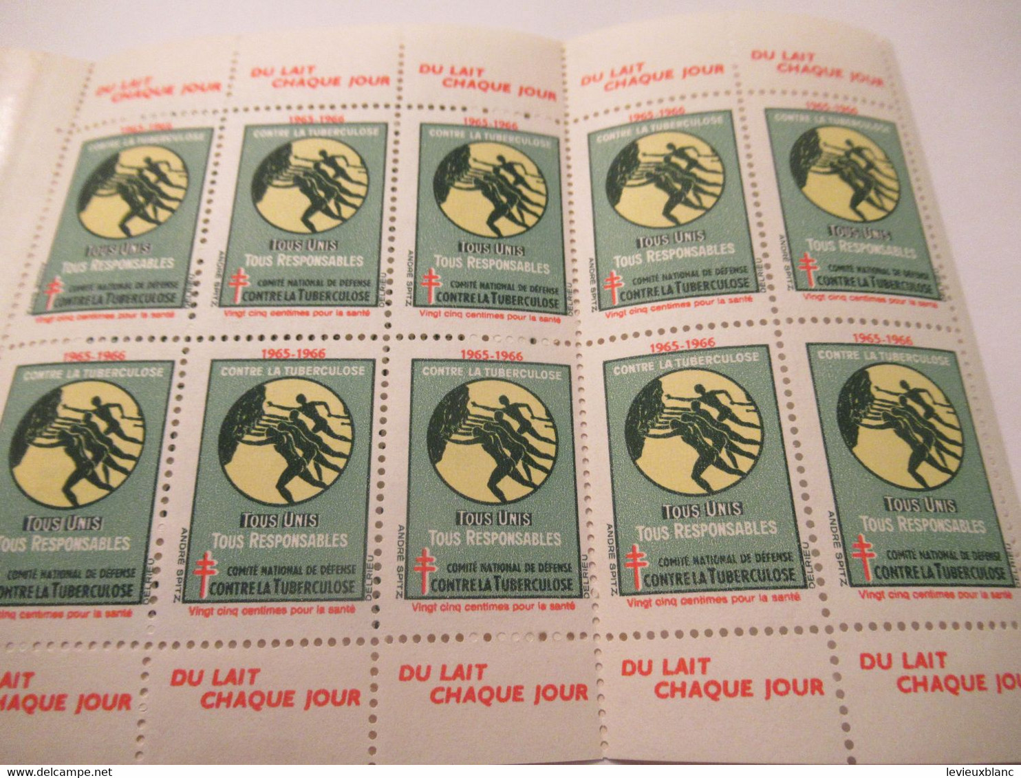 Petit Carnet De 10  Timbres/Comité National De Défense Contre La Tuberculose/du Lait Chaque Jour/1965-66 TIBANTI17 - Enfermedades