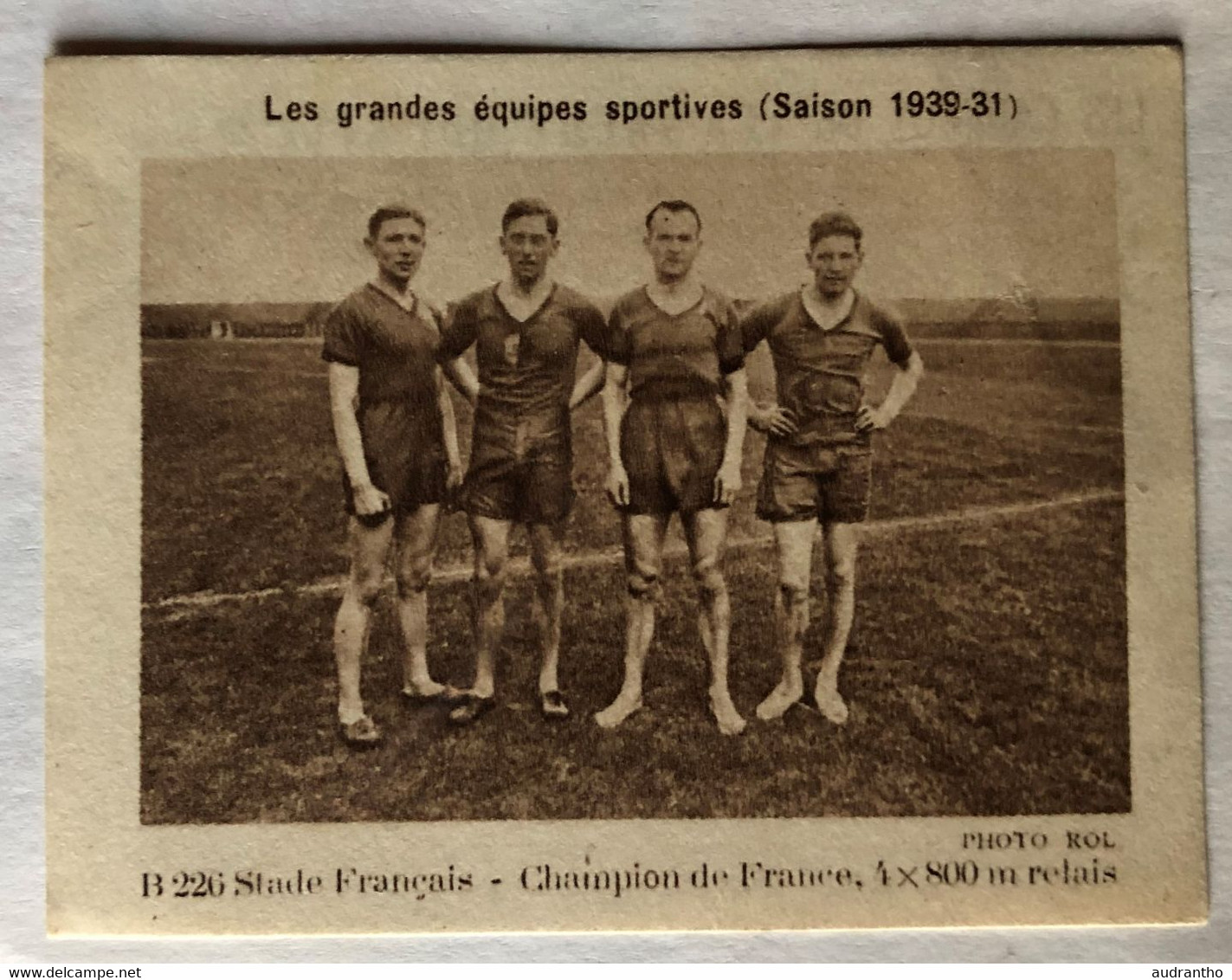 RARE Ancienne Image 1932 Vache Qui Rit - Stade Français 1930-1931 - Champion De France Relais 4x800 M - Athlétisme