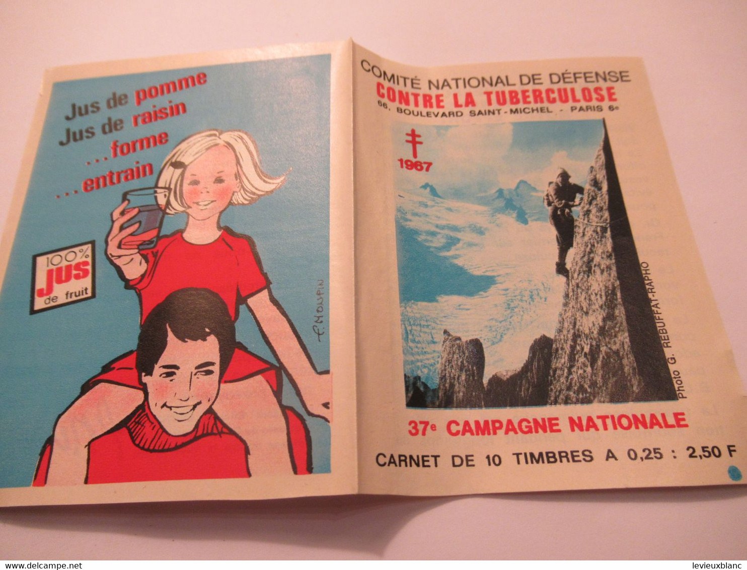 Petit Carnet De 10  Timbres/Comité National De Défense Contre La Tuberculose/Jus De Pommes 100%/1967 TIBANTI18 - Enfermedades