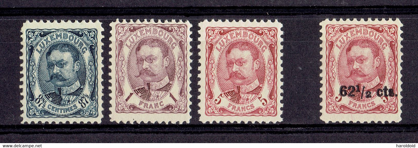 LUXEMBOURG - LOT TP N°82 - 83 - 85 - 88 - XX MNH - 1906 Guillermo IV