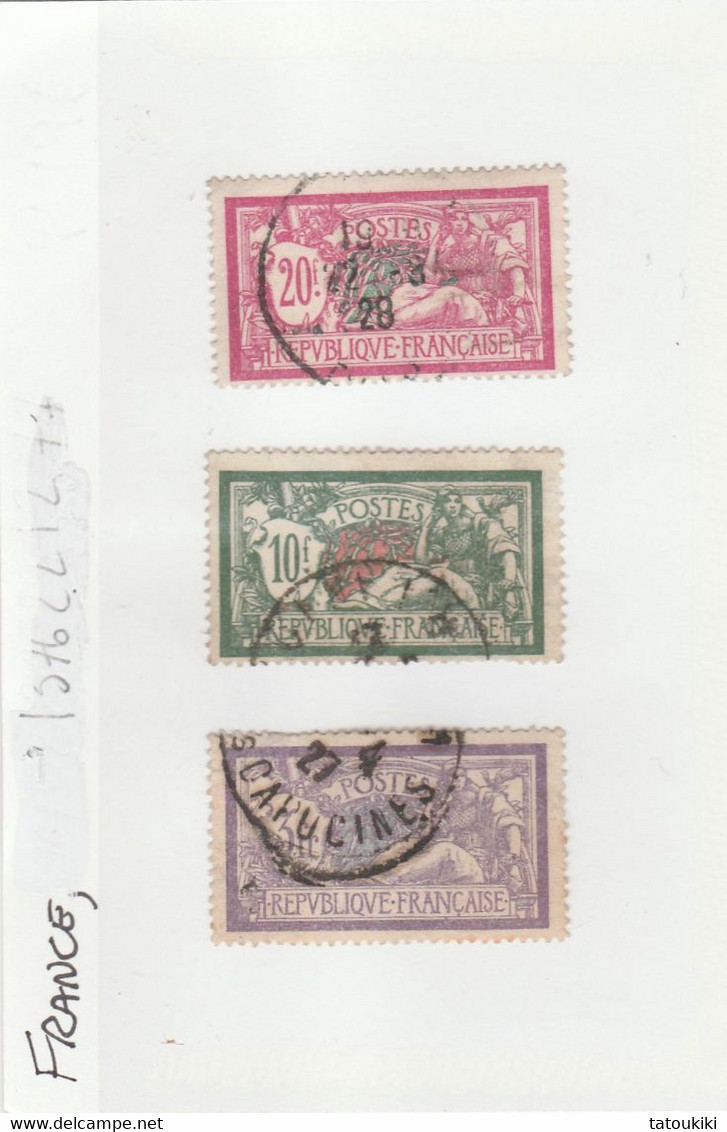 1925 Yt 206 / 207 / 208 Obl Côte 68 Euros - Oblitérés