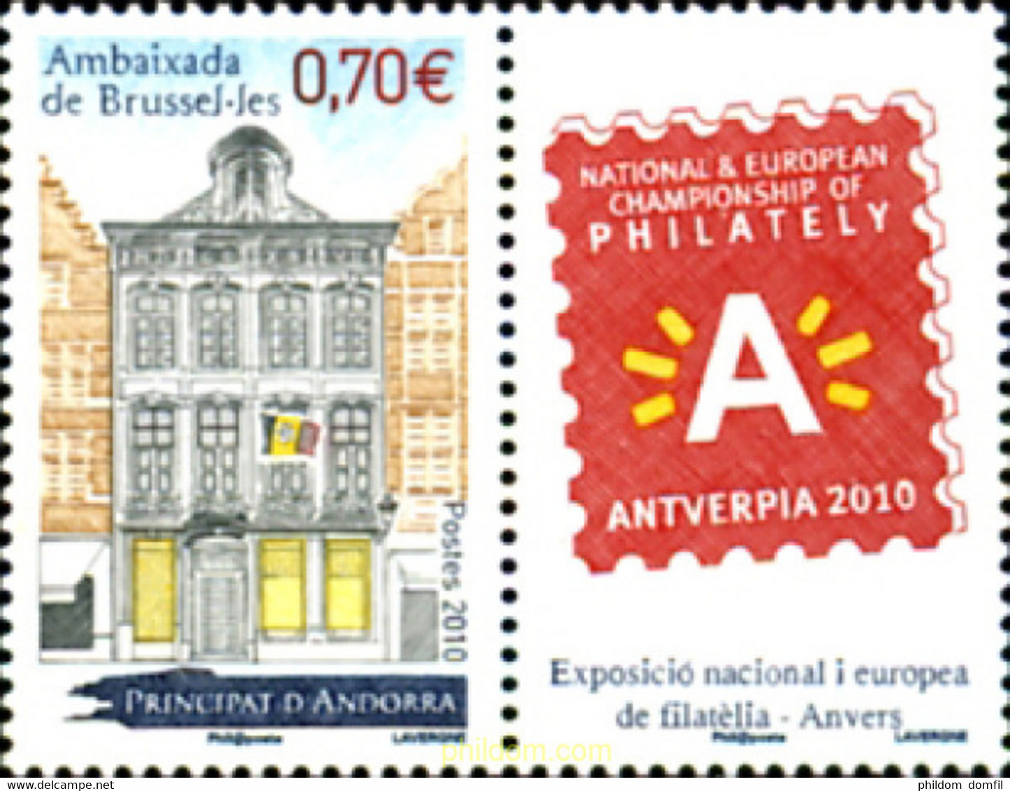 250527 MNH ANDORRA. Admón Francesa 2010 EMBAJADA DE BRUSELAS - Collections