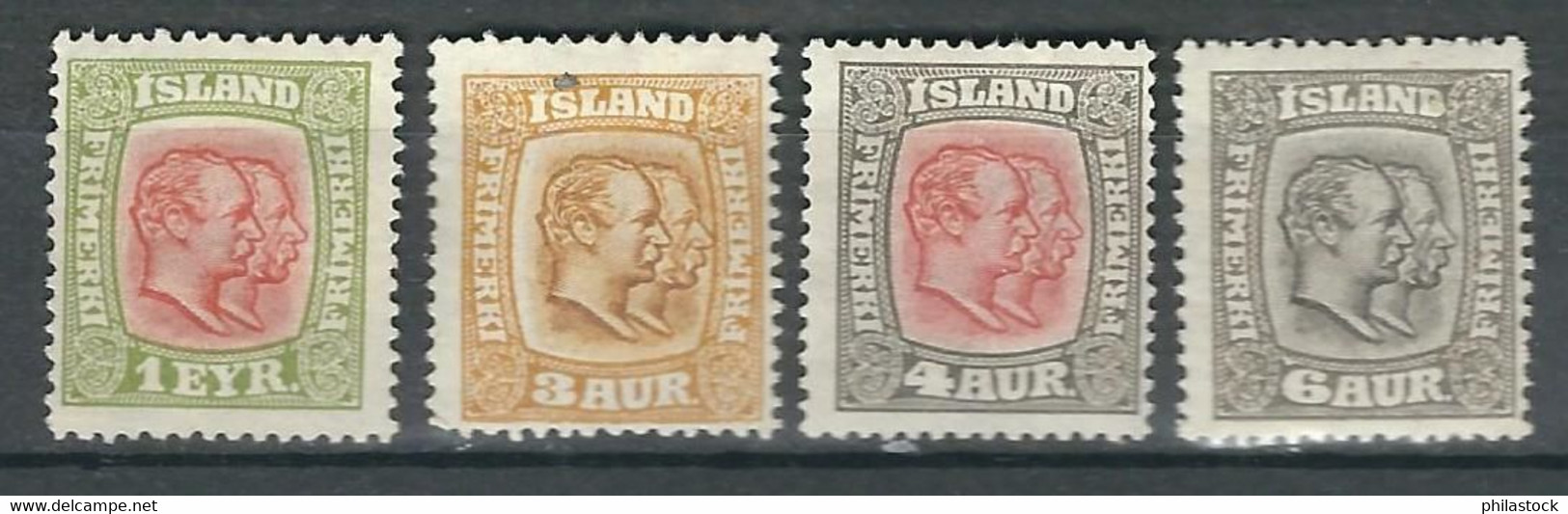 ISLANDE N° 75 à 77 + 79 * - Neufs