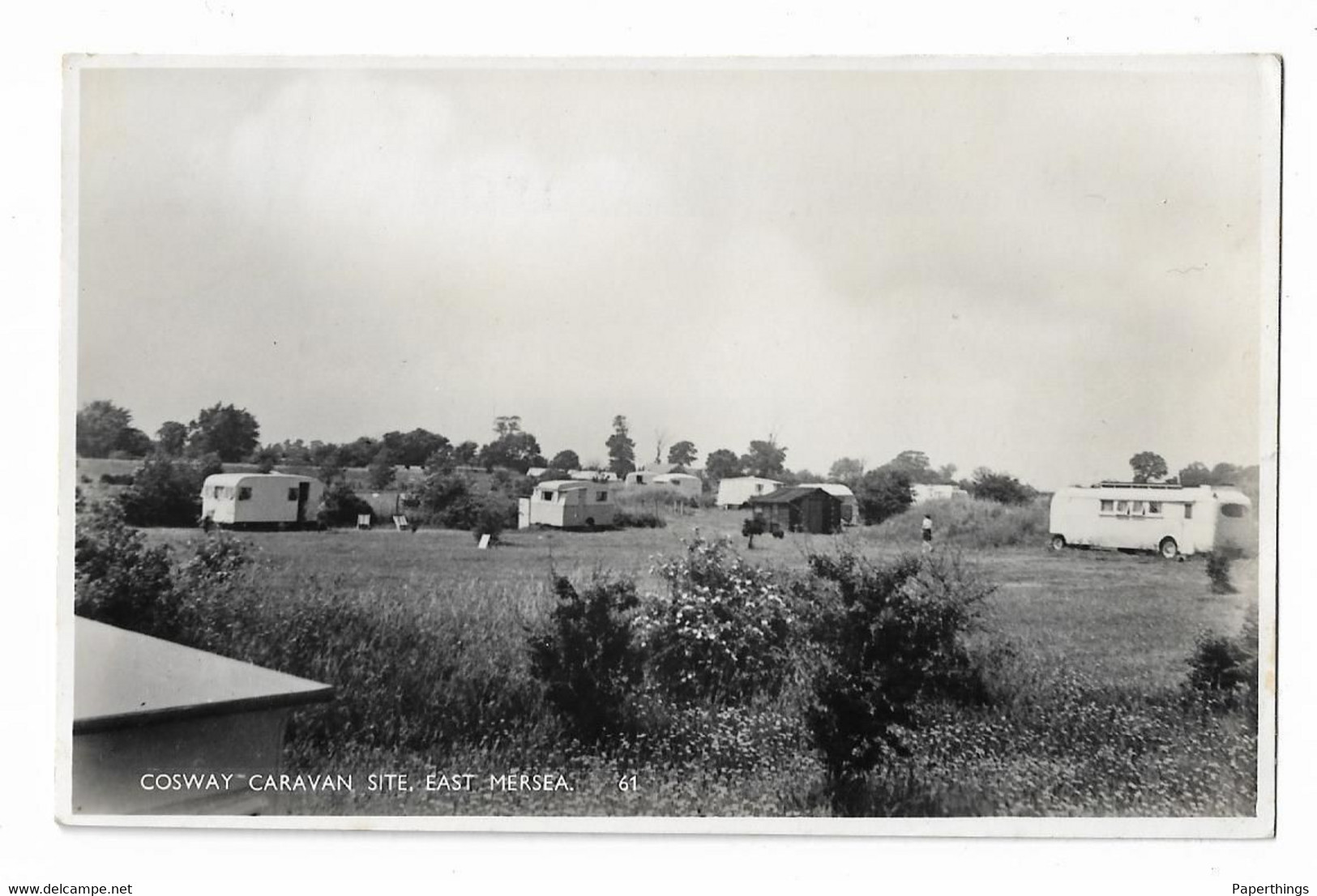 Real Photo Postcard, Essex, Colchester, Mersea Island, Cosway Caravan Site, 1966. - Colchester