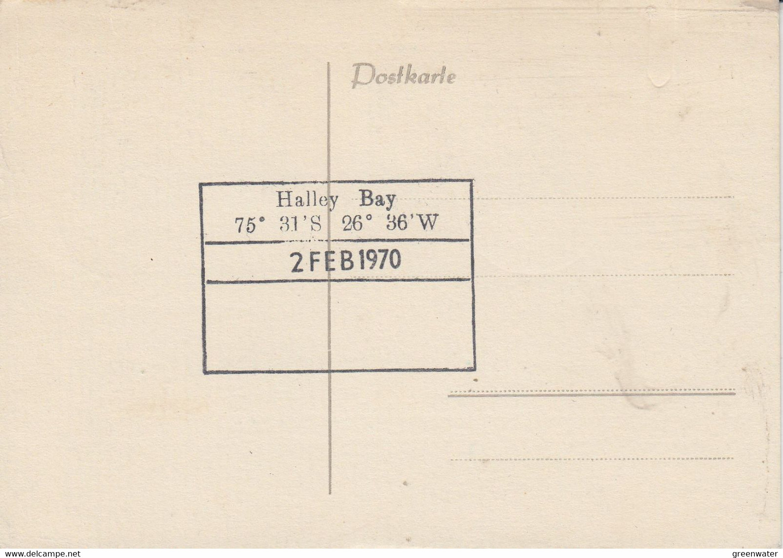 British Antarctic Territories (BAT) Card Halley Bay Ca Base Z Halley Bay 2 FE 1970 (TA158) - Briefe U. Dokumente