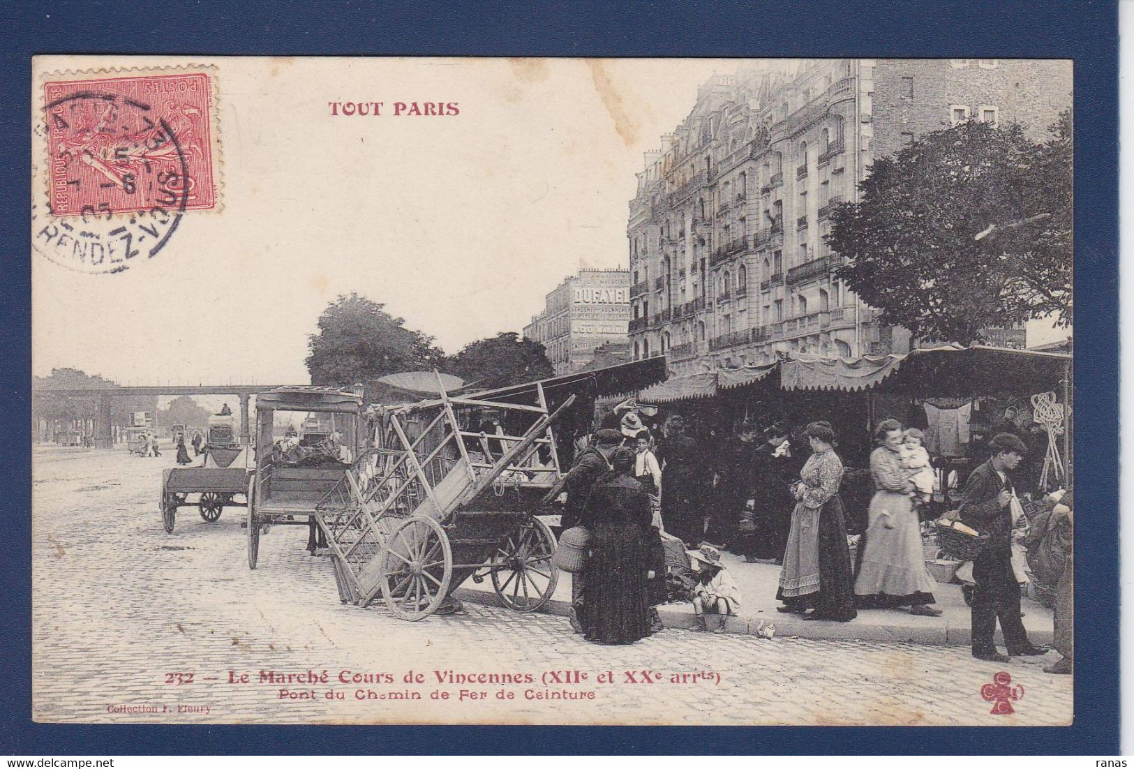 CPA [75] Paris > Série Tout Paris N° 232 Circulé Marché Cours De Vincennes - Lotti, Serie, Collezioni