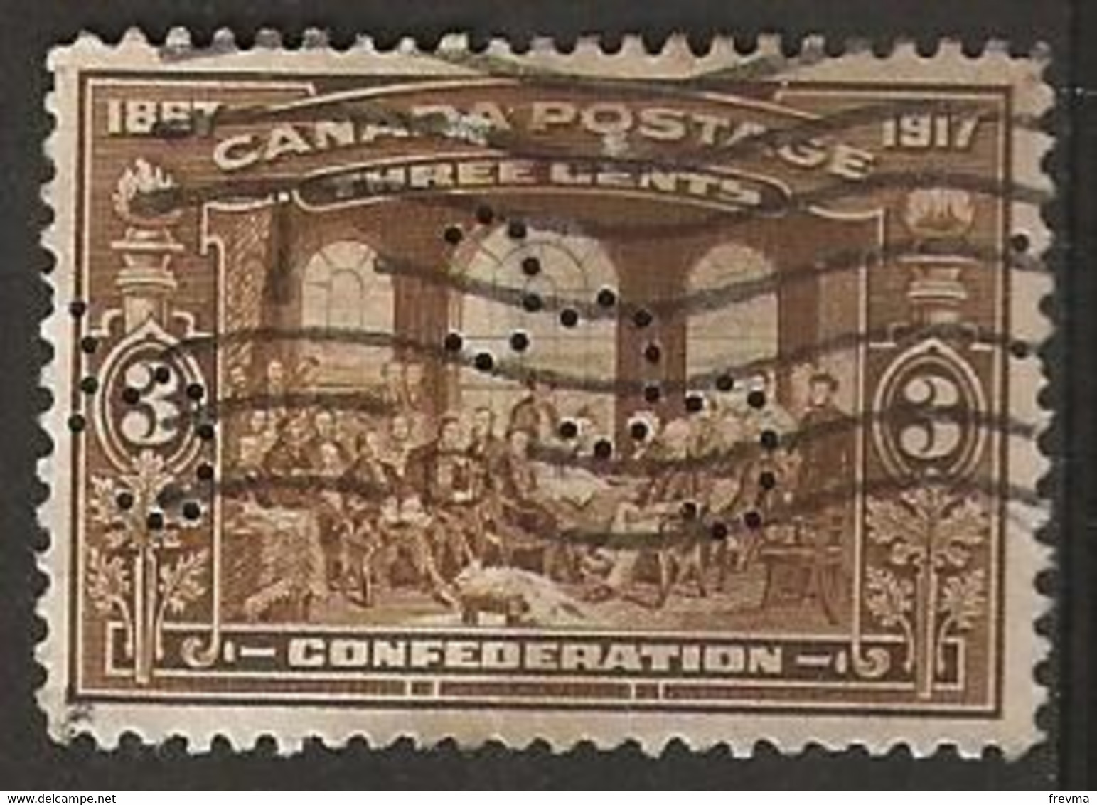 Timbre Canada Perforé CCC - Perfins