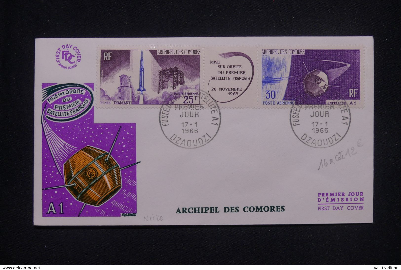 COMORES - Enveloppe FDC En 1966 - Fusée Et Satellite   - L 133928 - Briefe U. Dokumente