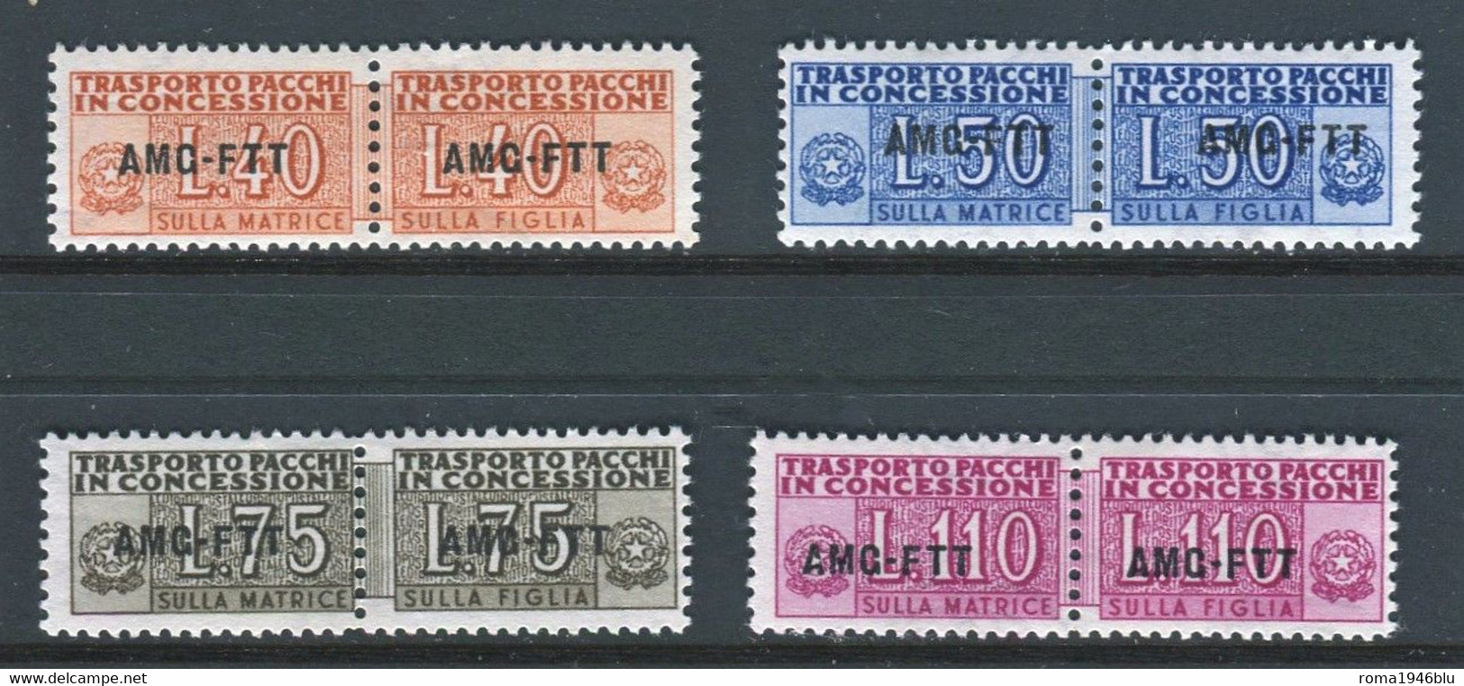 TRIESTE 1953 PACCHI CONCESSIONE 4 V. ** MNH - Mint/hinged