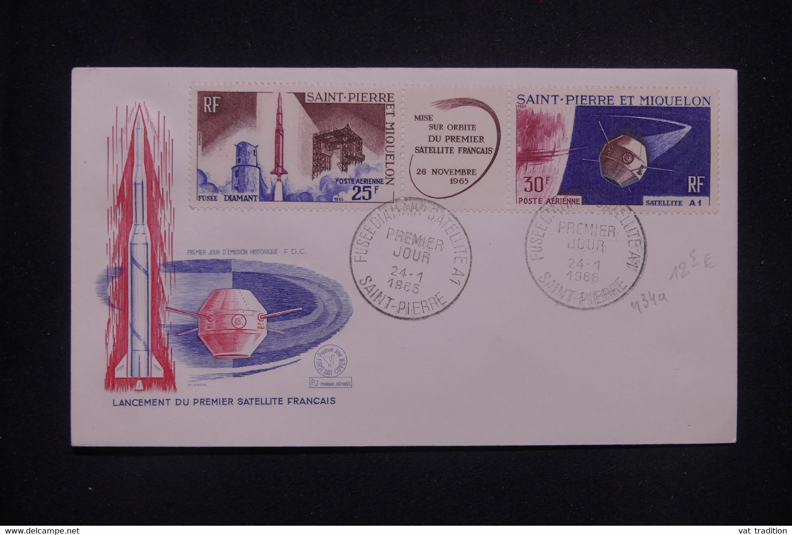 ST PIERRE ET MIQUELON - Enveloppe FDC En 1966 - Fusée Et Satellite   - L 133929 - FDC