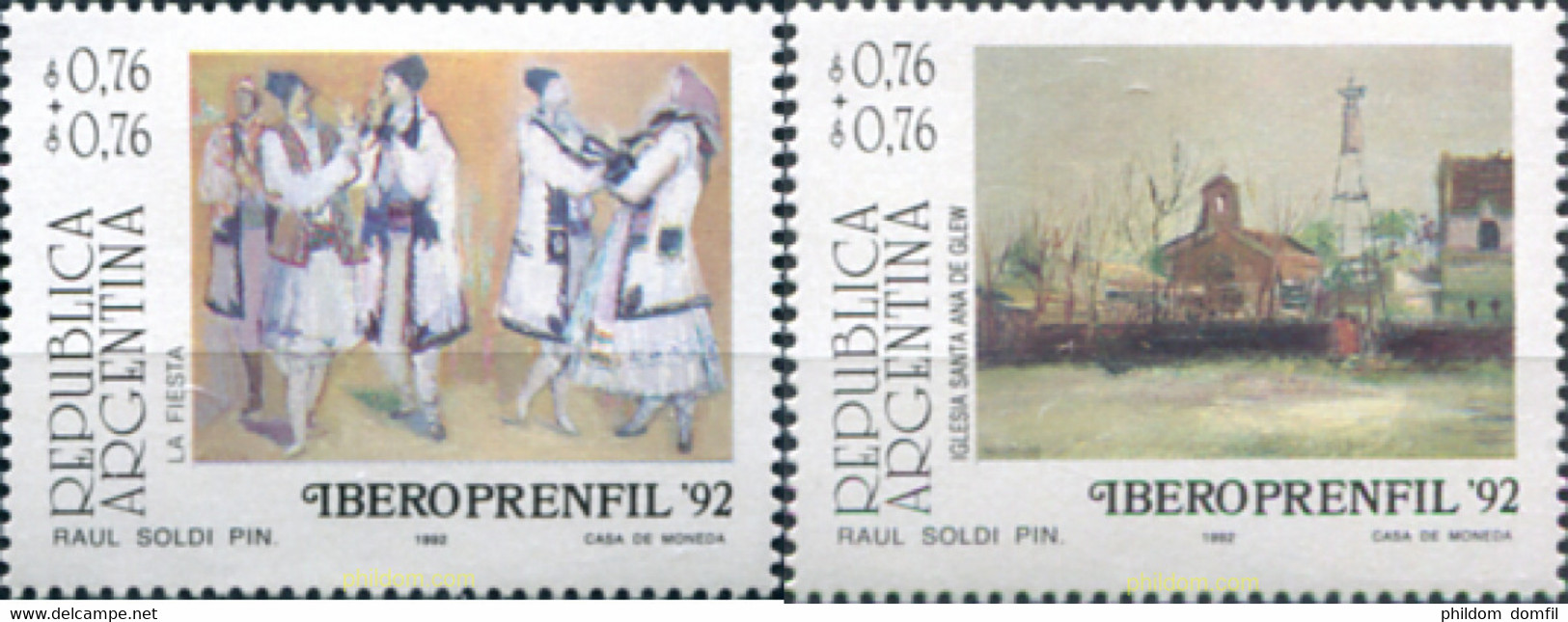 255025 MNH ARGENTINA 1992 EXPOSICION FILATELICA "IBEROPRENFIL·92" - Gebraucht