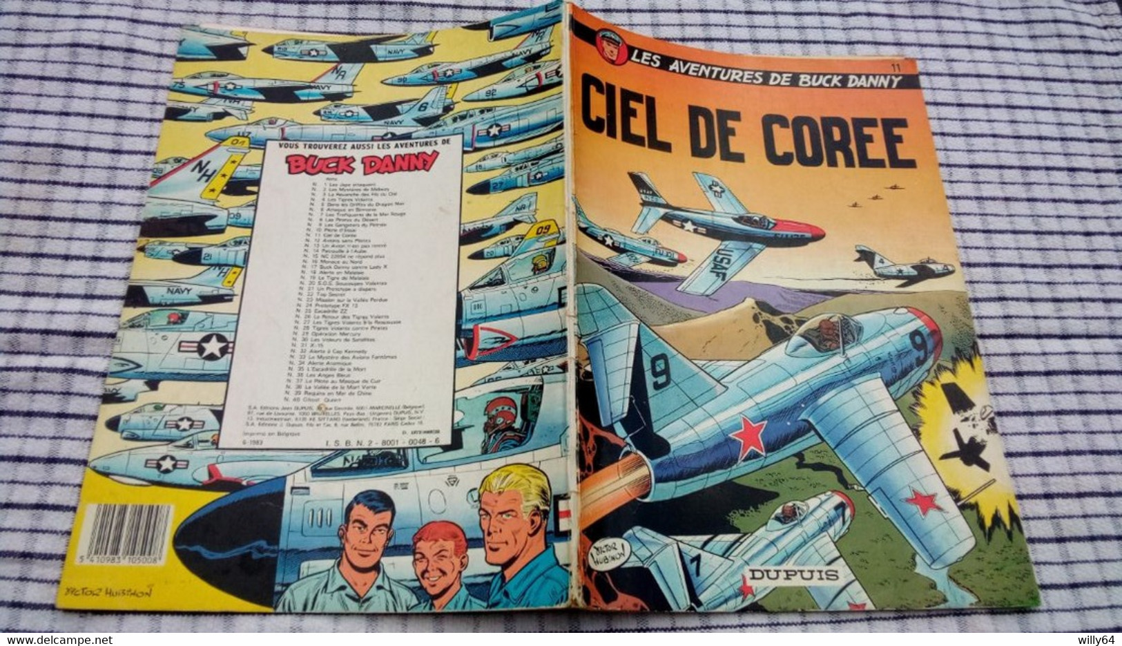 LES AVENTURES DE BUCK DANNY  T11  " Ciel De Corée "   1977  DUPUIS   BD SOUPLE  BE - Buck Danny