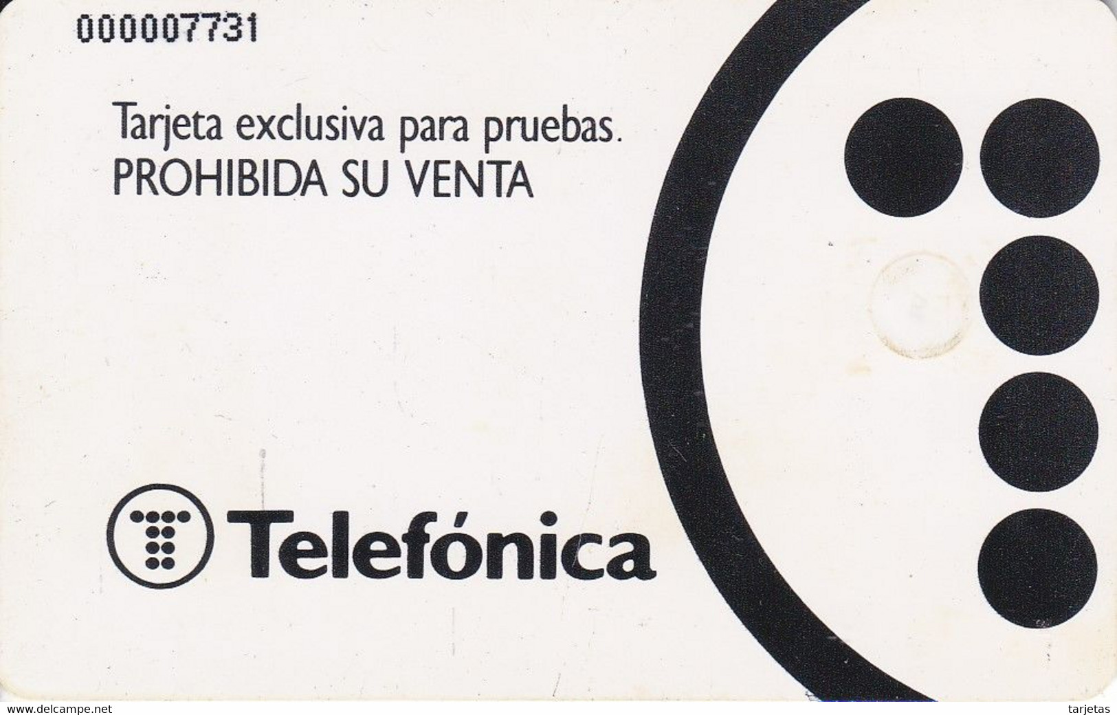 T-005 TARJETA DE ESPAÑA DE TEST DEL AÑO 1992 TELEFONICA (PRUEBA) - Tests & Service