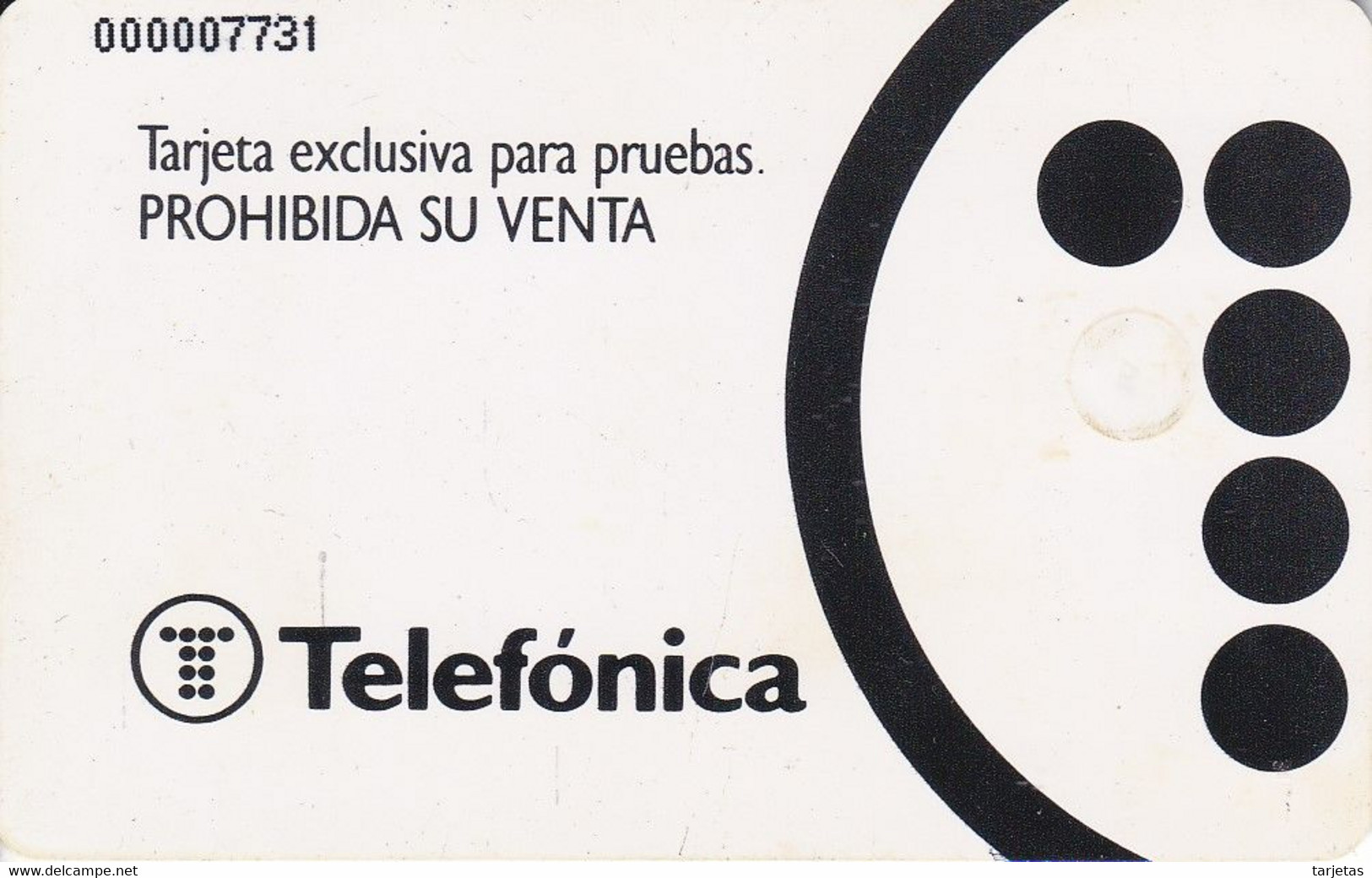T-005 TARJETA DE ESPAÑA DE TEST DEL AÑO 1992 TELEFONICA (PRUEBA) - Tests & Servicios