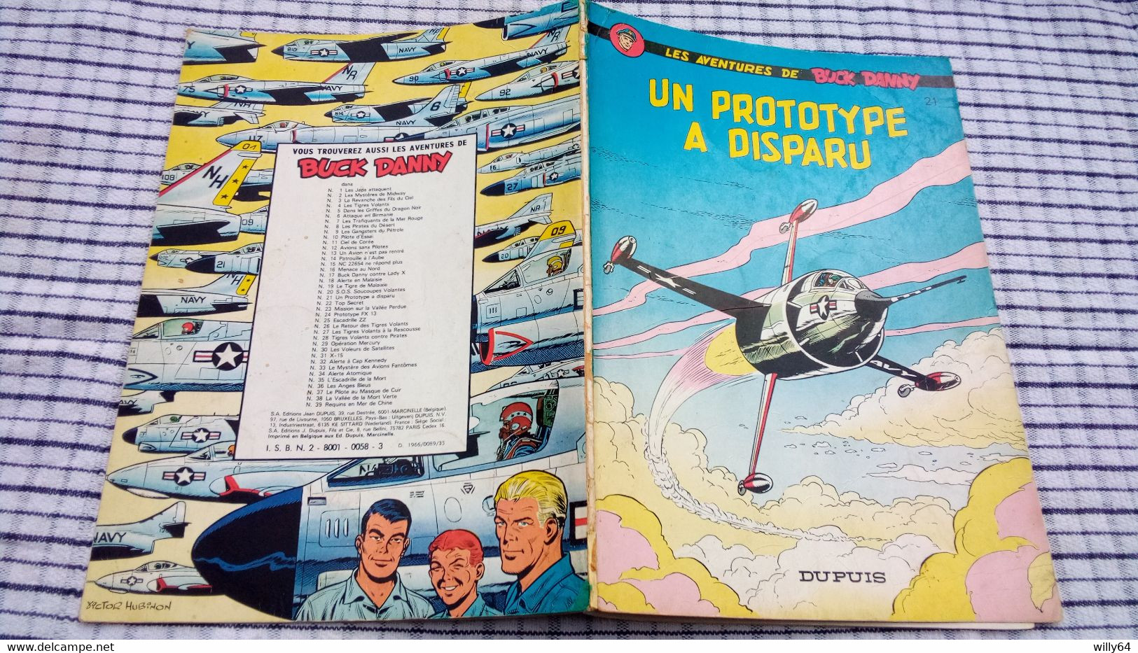 LES AVENTURES DE BUCK DANNY  T21   " Un Prototype à Disparu "   1977  DUPUIS   BD SOUPLE  BE - Buck Danny