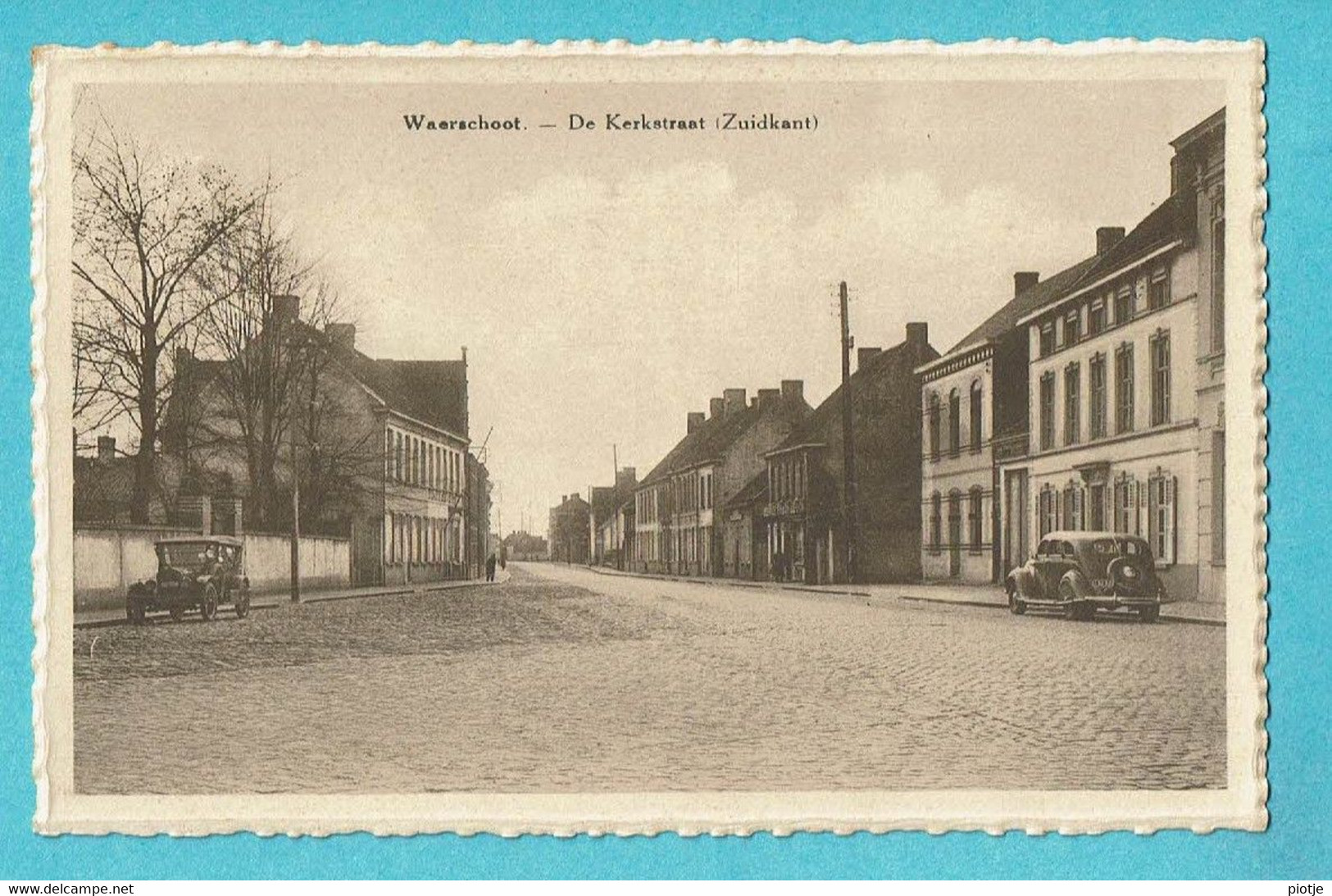 * Waarschoot - Waerschoot (Oost Vlaanderen) * (Uitg Marg Bonne) De Kerkstraat Zuidkant, Rue De L'église, Oldtimer Car - Waarschoot