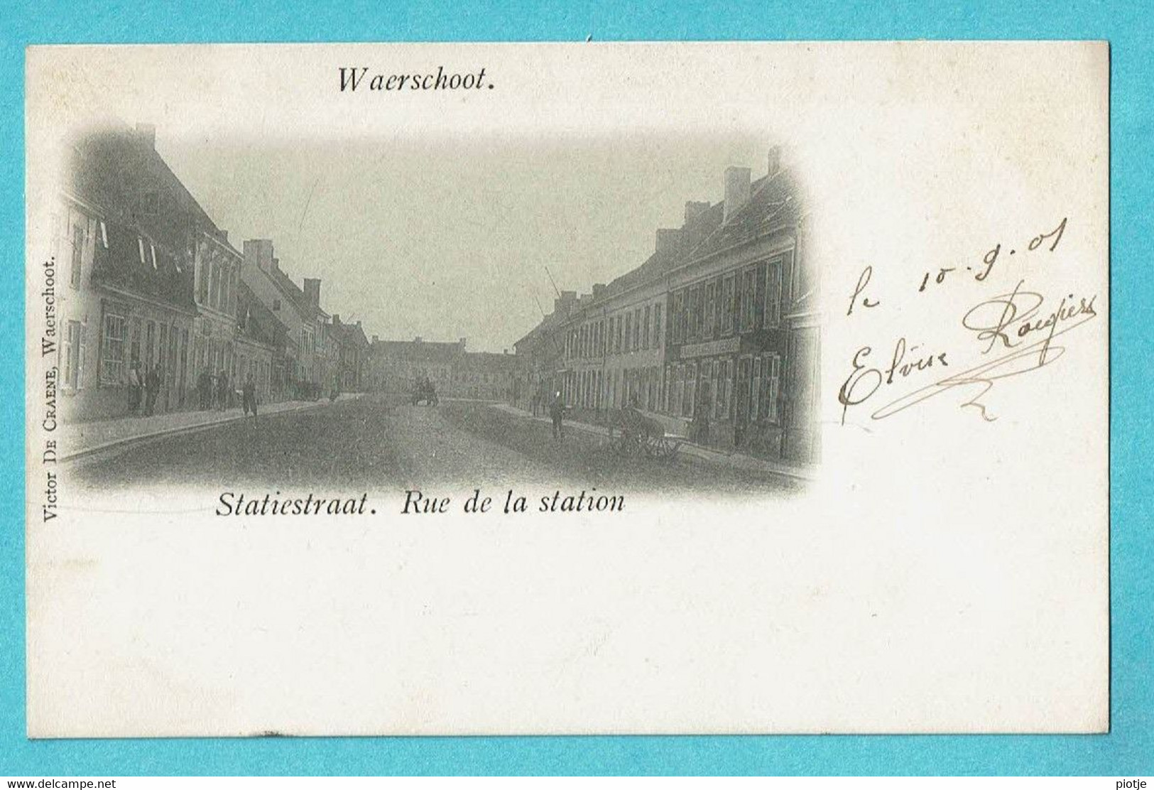 * Waarschoot - Waerschoot (Oost Vlaanderen) * (Victor De Craene) Statiestraat, Rue De La Gare, Old, Rare, Zeldzaam, TOP - Waarschoot