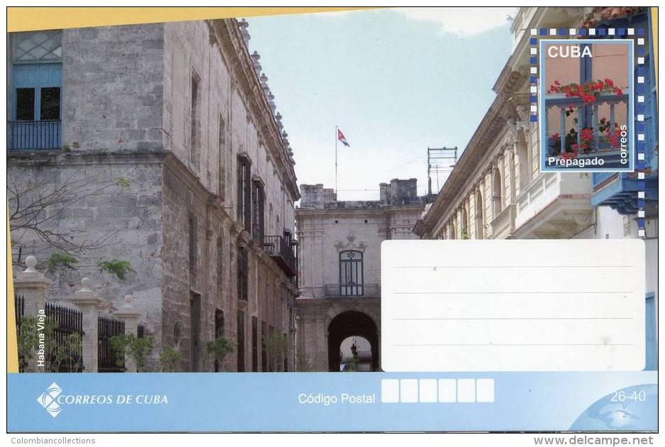 Lote TP32-8,  Cuba, 2011, Entero Postal, Postal Stationary, Habana Vieja. Arquitectura. Flor, Flower - Maximumkarten